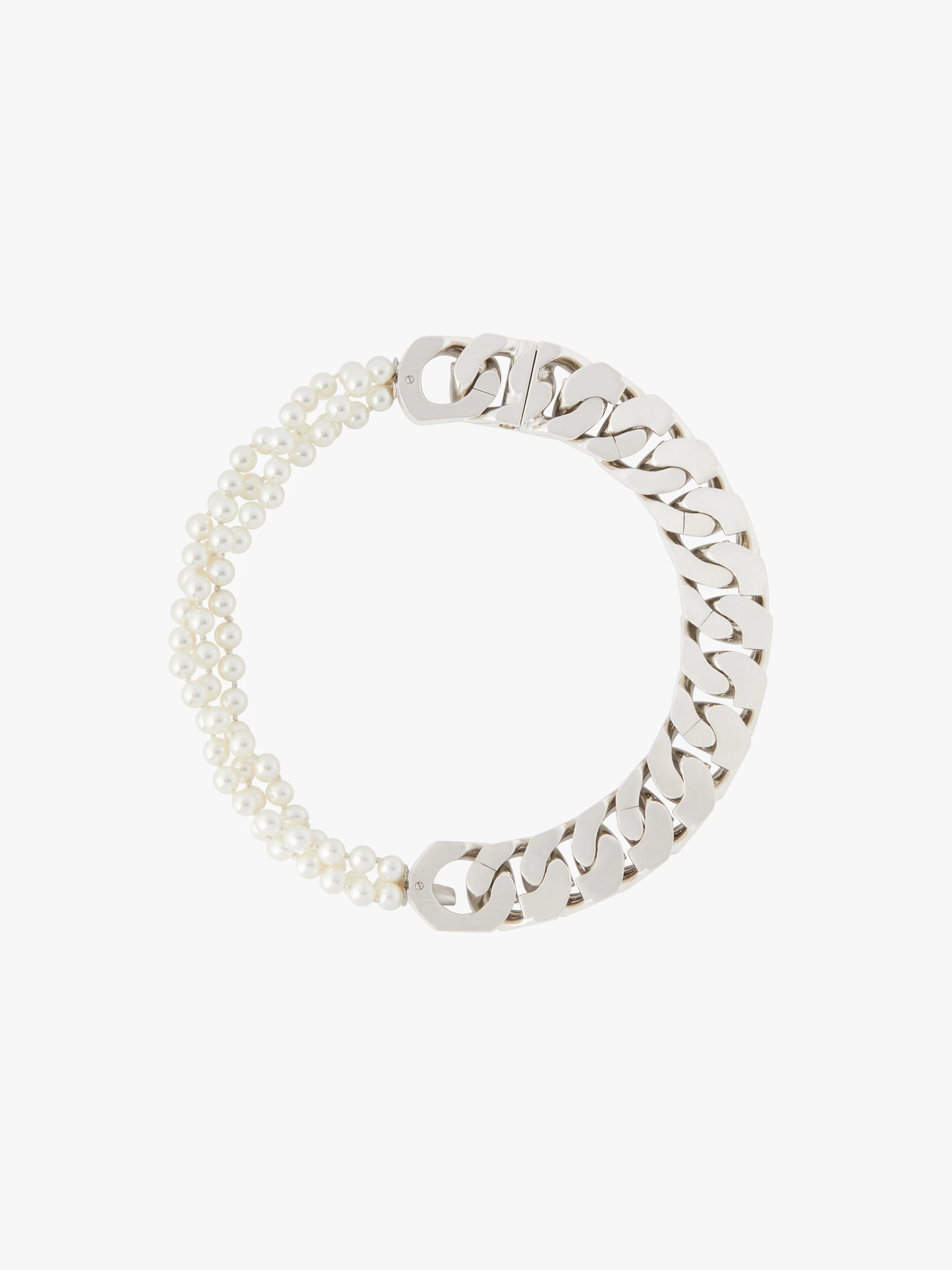 G CHAIN NECKLACE WITH PEARLS - 5