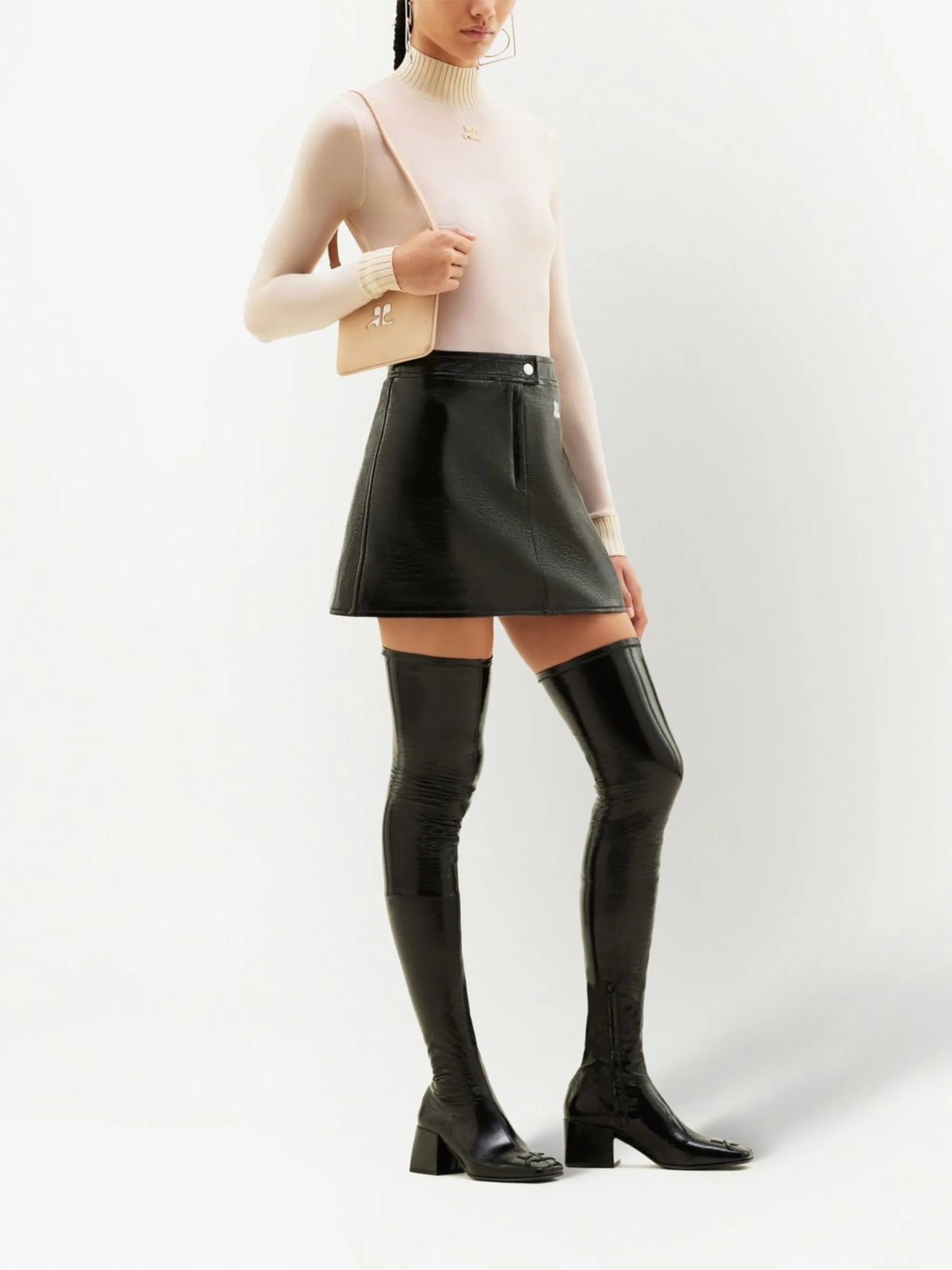 Vinyl Mini Skirt - 3