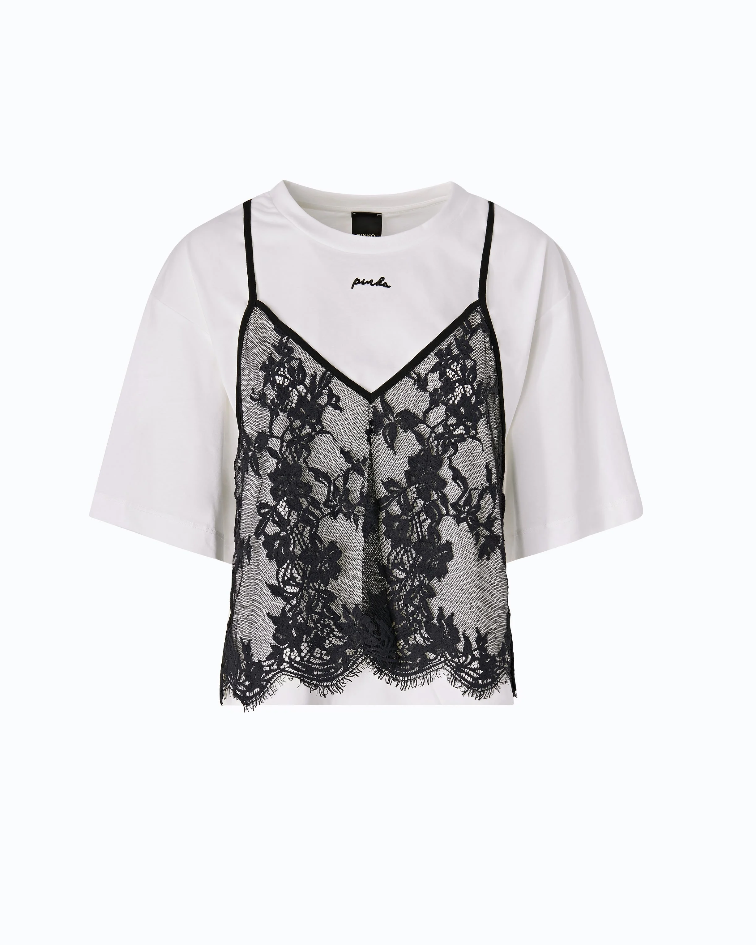 T-SHIRT WITH LACE TOP - 1