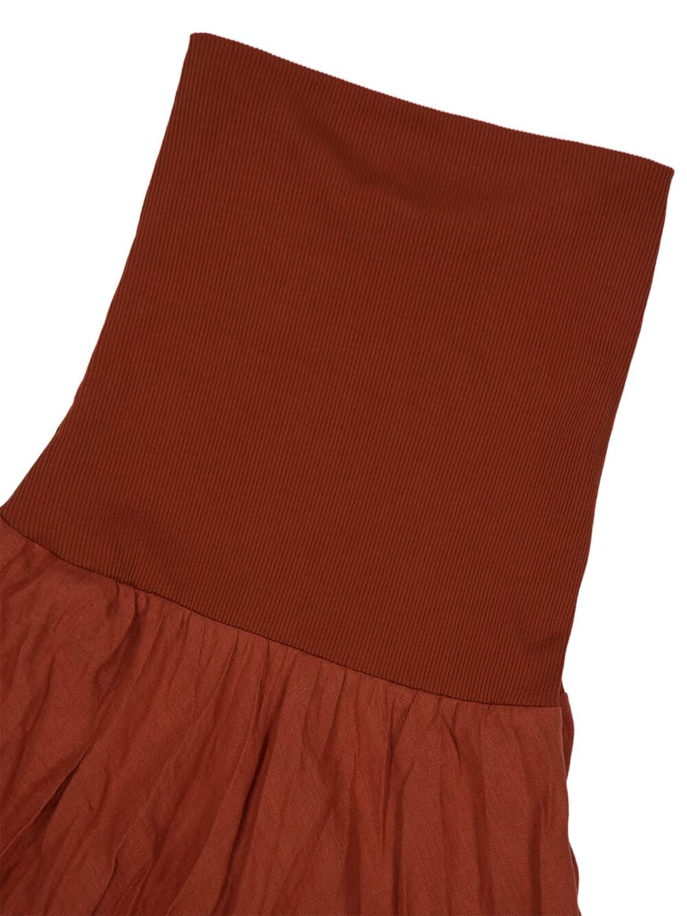 ribbed-waist pleated skirt - 4