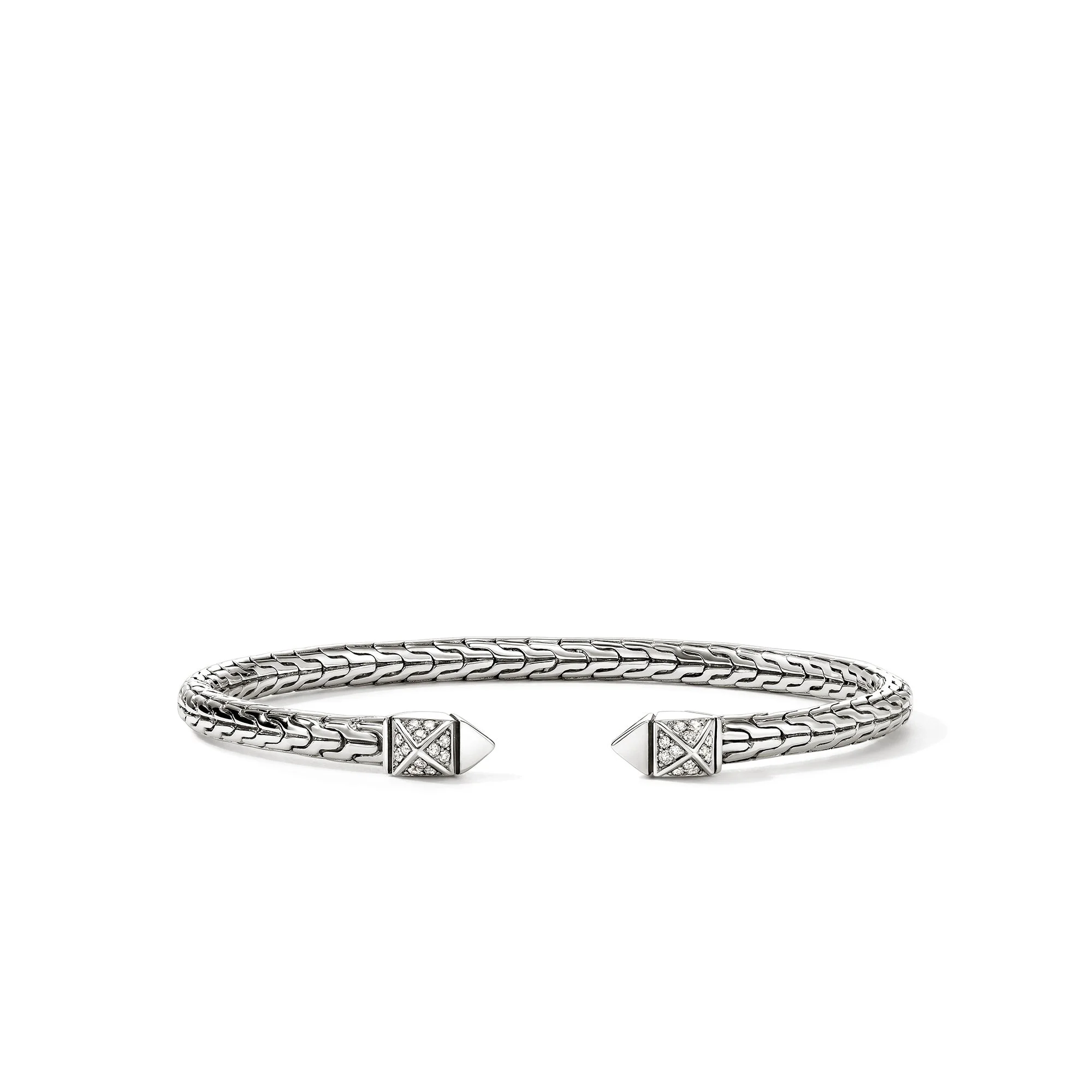 Icon Stud Flex Cuff, Sterling Silver, Diamonds - 1