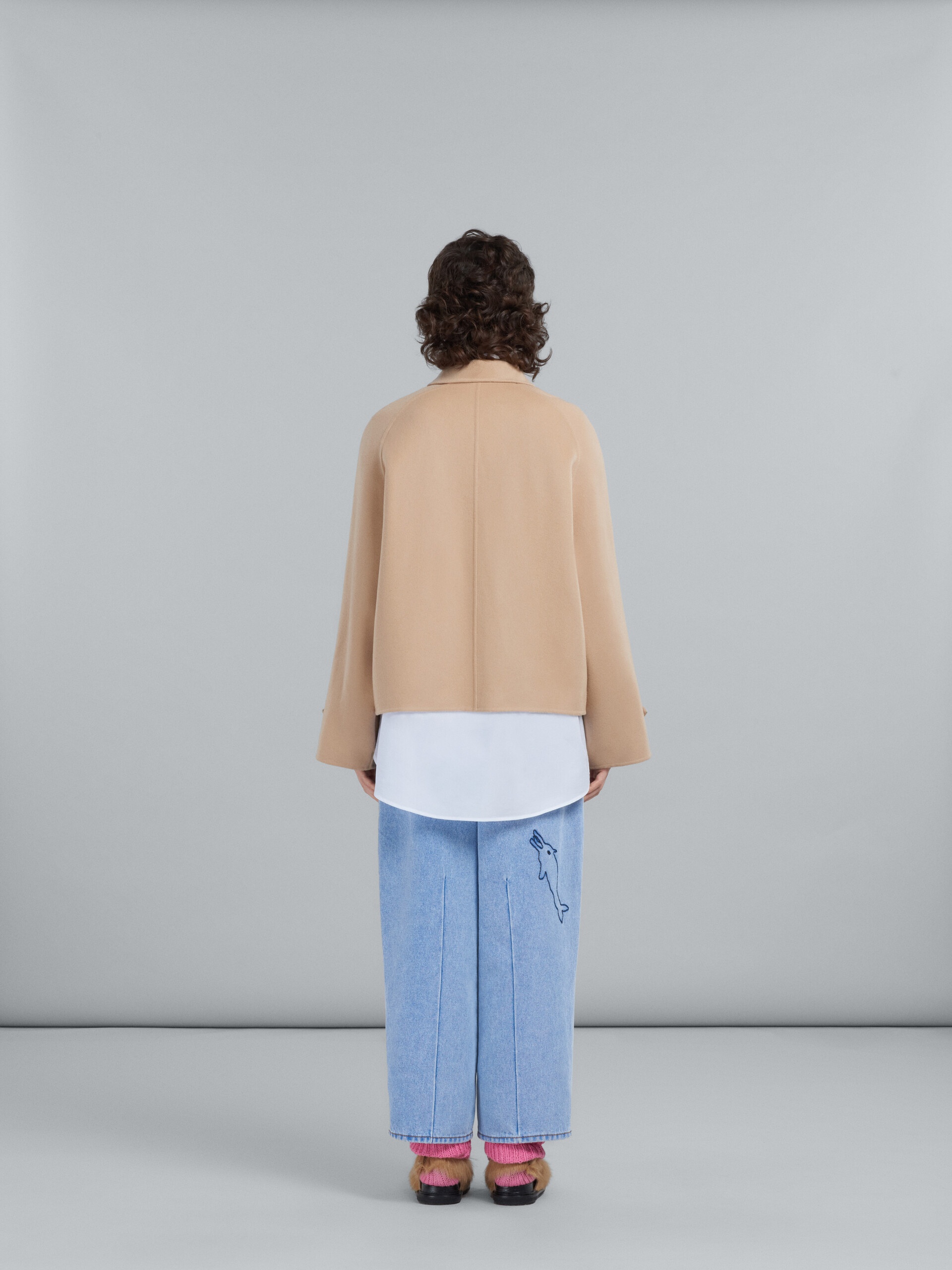 BEIGE JACKET IN WOOL AND CASHMERE - 3