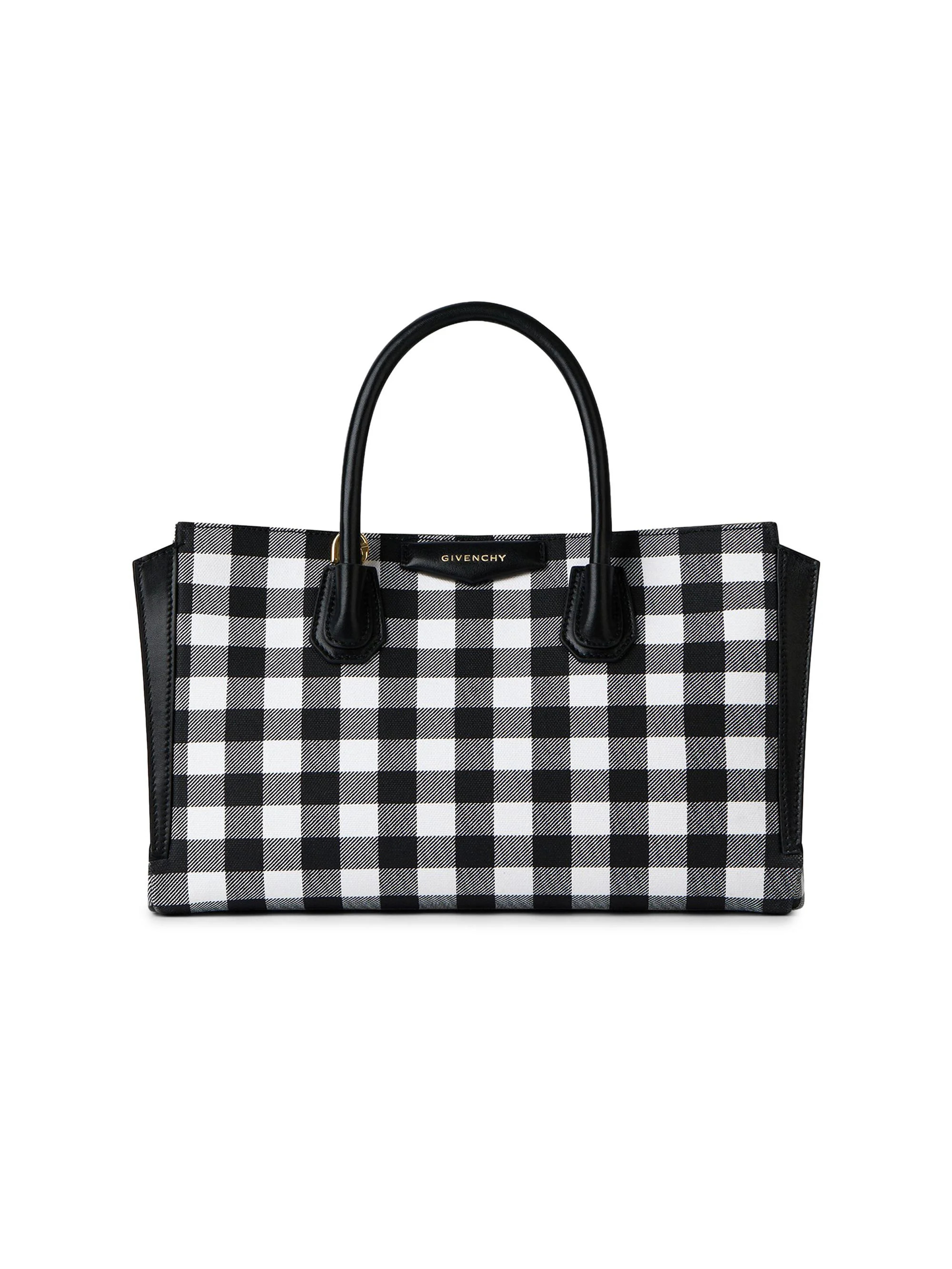 Women's Small Antigona Catchall Top Handle Bag - Black White - 1