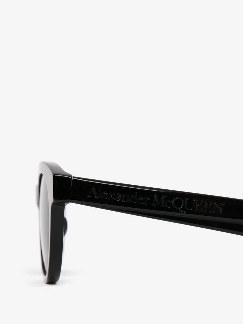 McQueen Angled Pantos Sunglasses in Black - 4