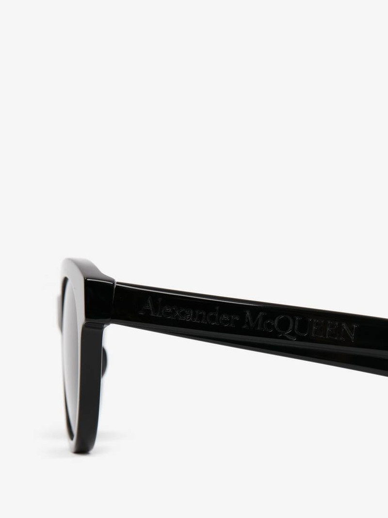 McQueen Angled Pantos Sunglasses in Black 4