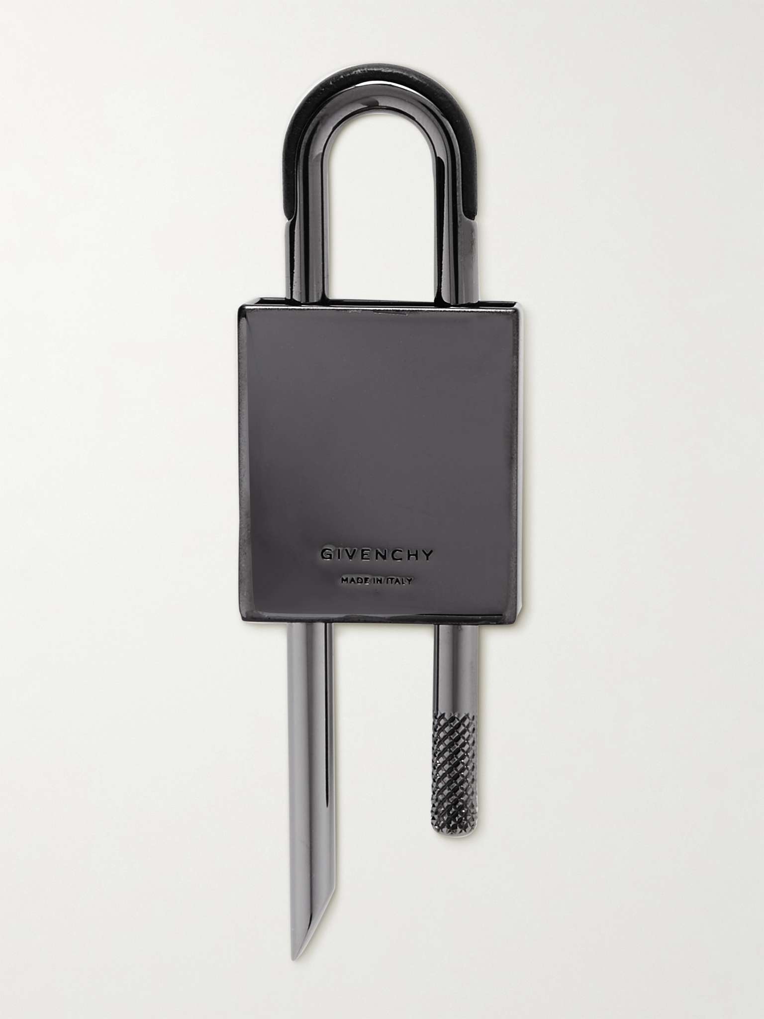 Logo-Detailed Leather-Trimmed Two-Tone Metal Padlock - 3