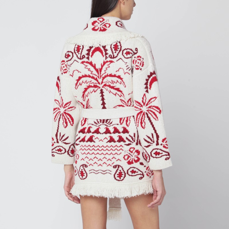 Alanui Chalk white/ruby Glimpse Of Eden cardigan - 2