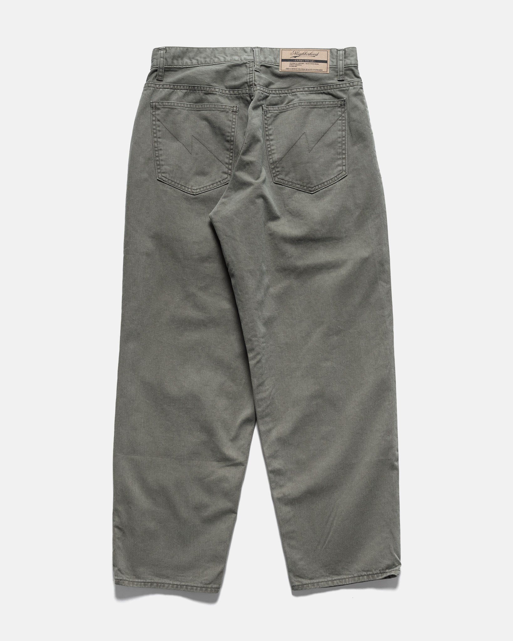 Baggy Silhouette Two Tuck Pants Olive Drab - 5