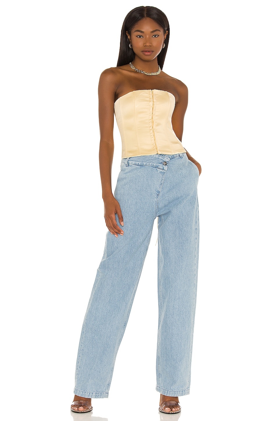 Satin Lace Up Corset - 4