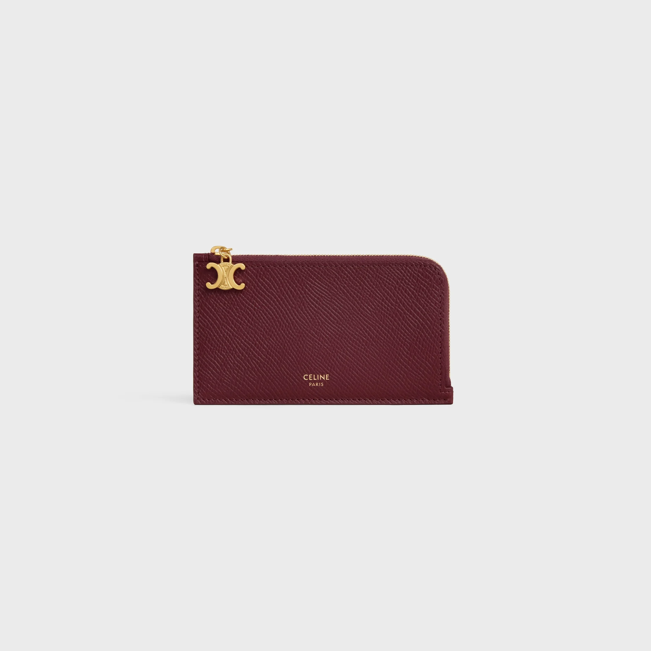 LONG ZIPPED CARD HOLDER IN GRAINED CALFSKIN - 1