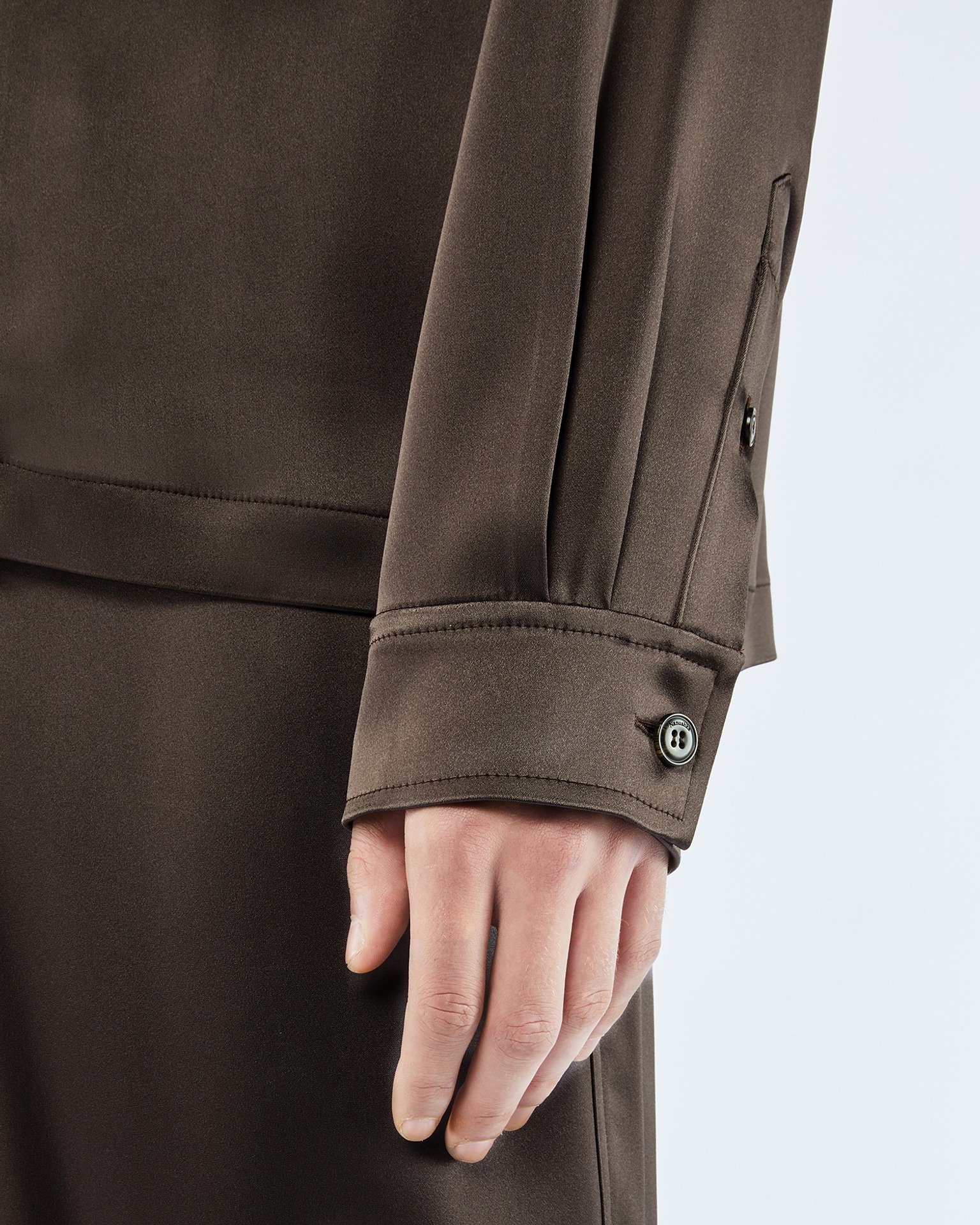 DUCO - ANEW Long sleeve satin shirt - Espresso - 6