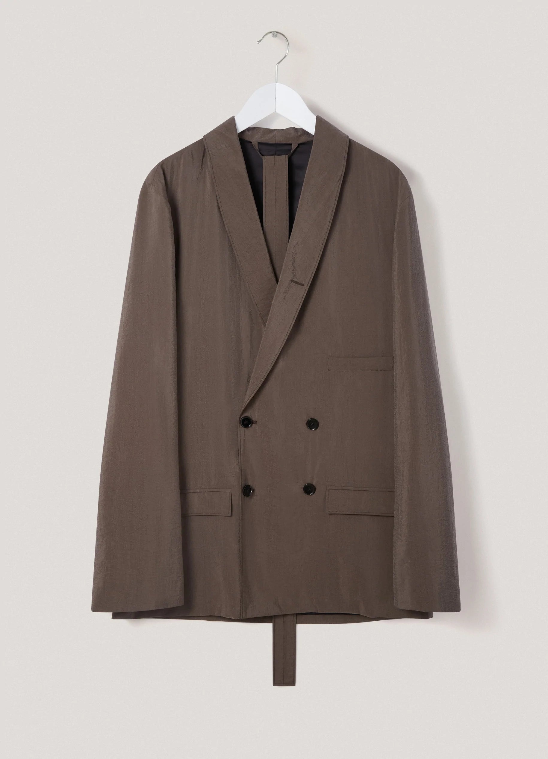 Lemaire BELTED DOUBLE BREASTED JACKET DRY SILK | REVERSIBLE