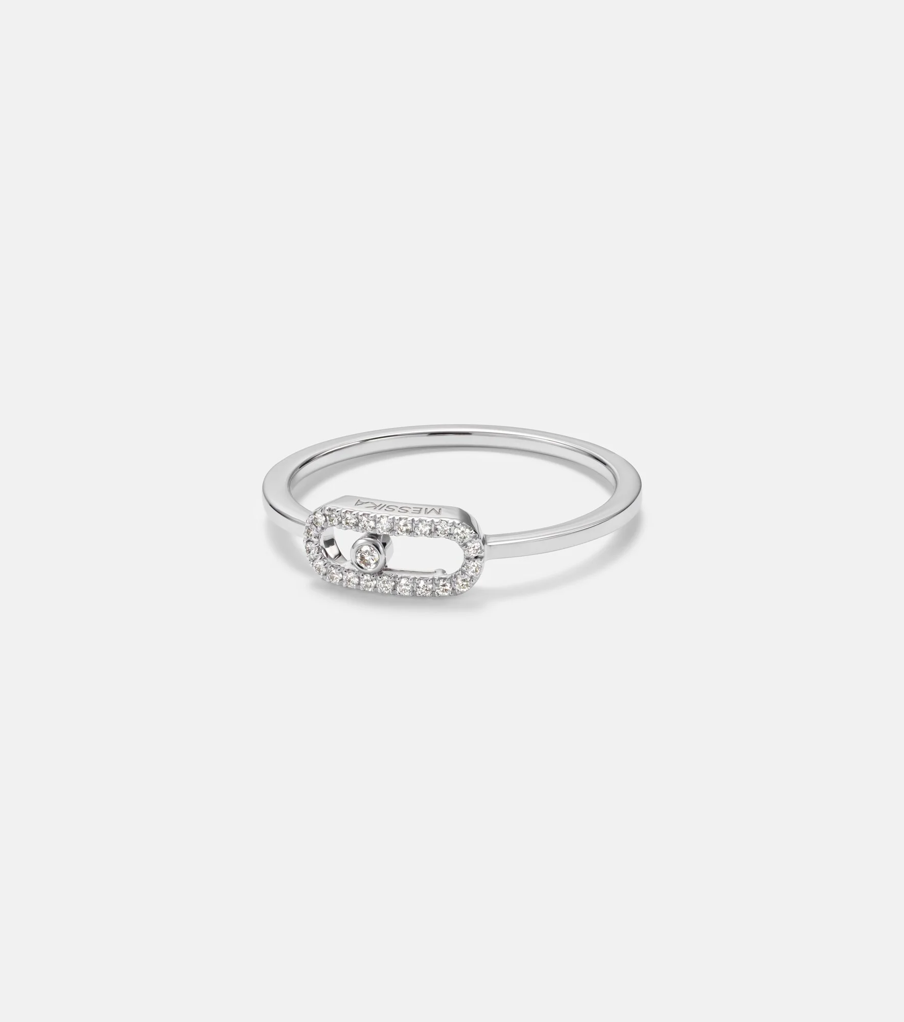 Move Uno 18kt white gold ring with diamonds - 1