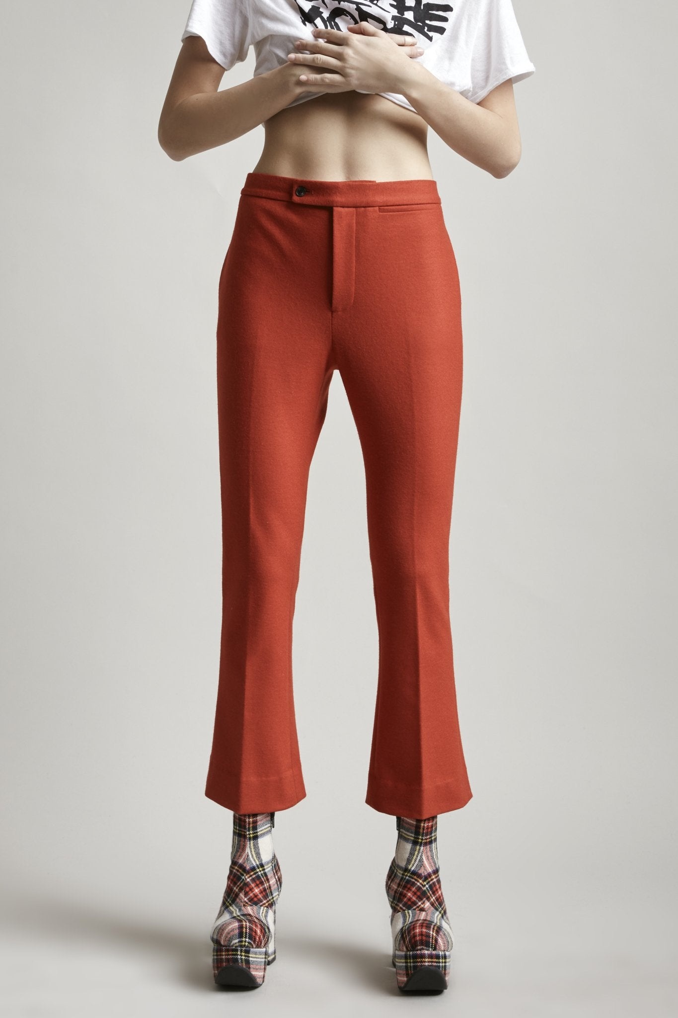 SKINNY KICK FLARE - RED - 1