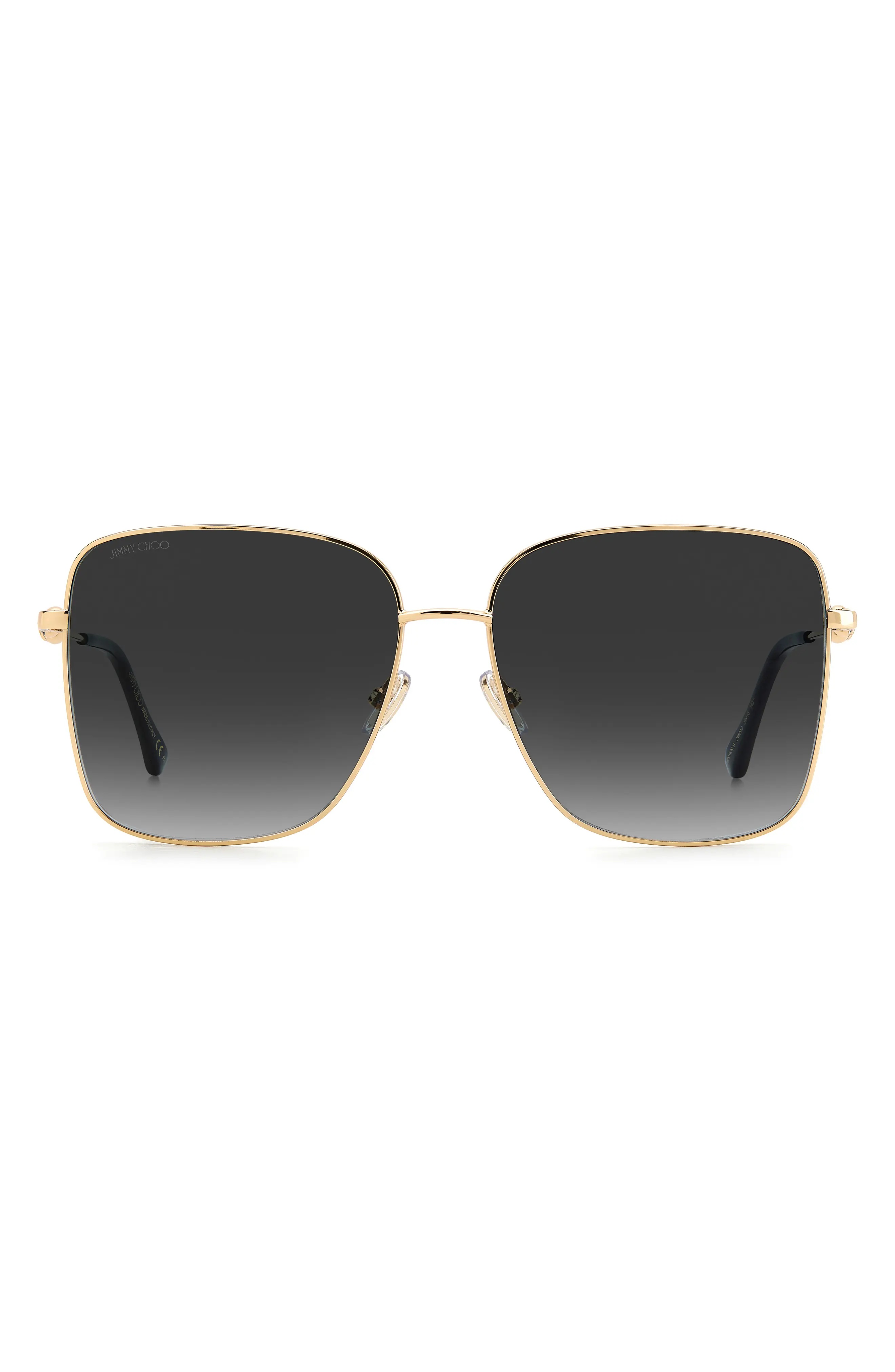 Hesters 59mm Gradient Square Sunglasses in Black Gold /Grey Shaded - 1