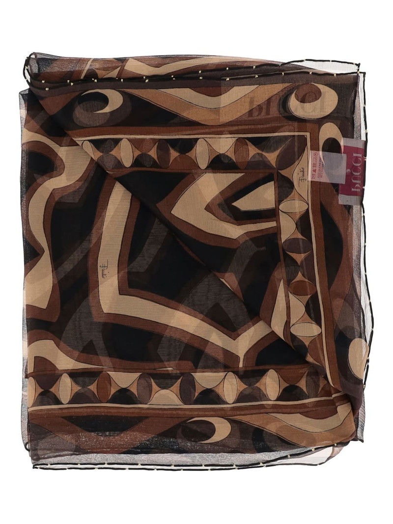 PUCCI geometric-print silk scarf outlook