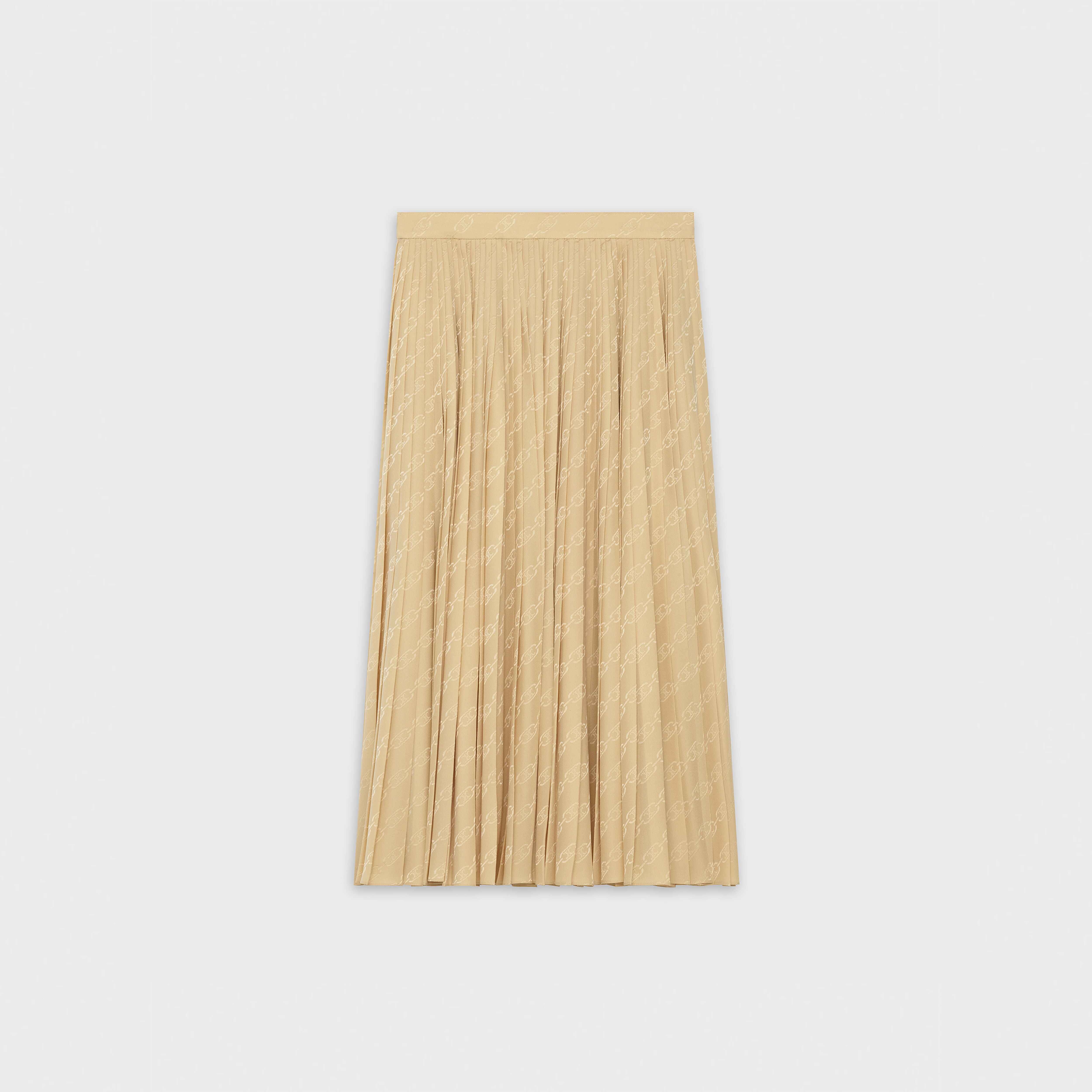 midi pleated skirt in silk jacquard - 2