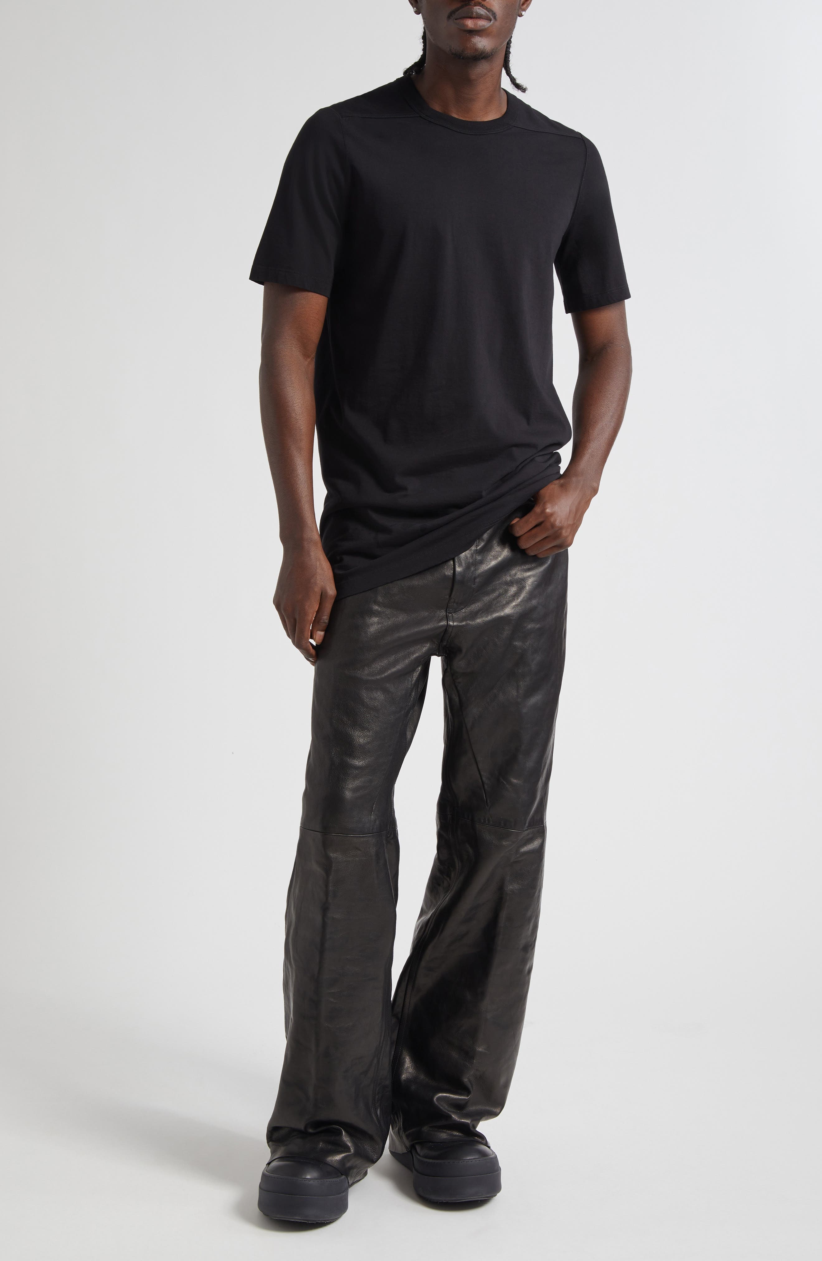 Rick Owens Geth Lambskin Leather Pants in Black at Nordstrom - 2