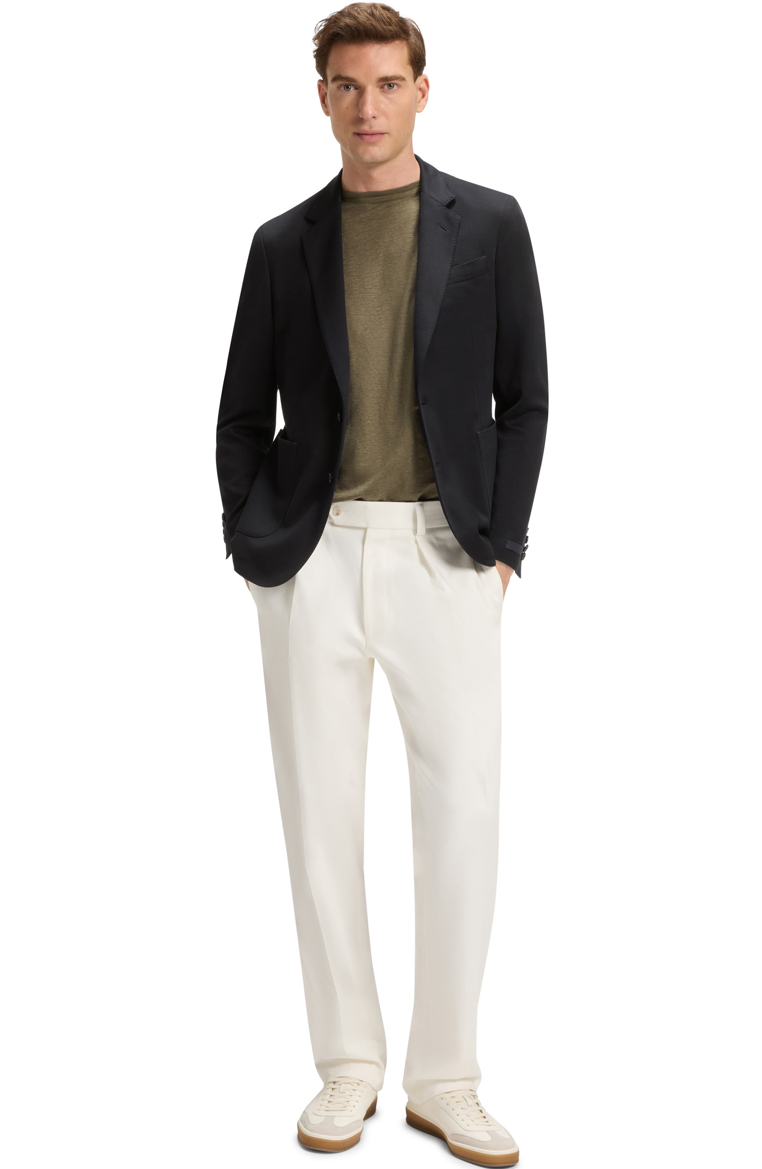 BOSS Navy Cotton & Silk Blend Sport Coat in Dark Blue at Nordstrom - 6