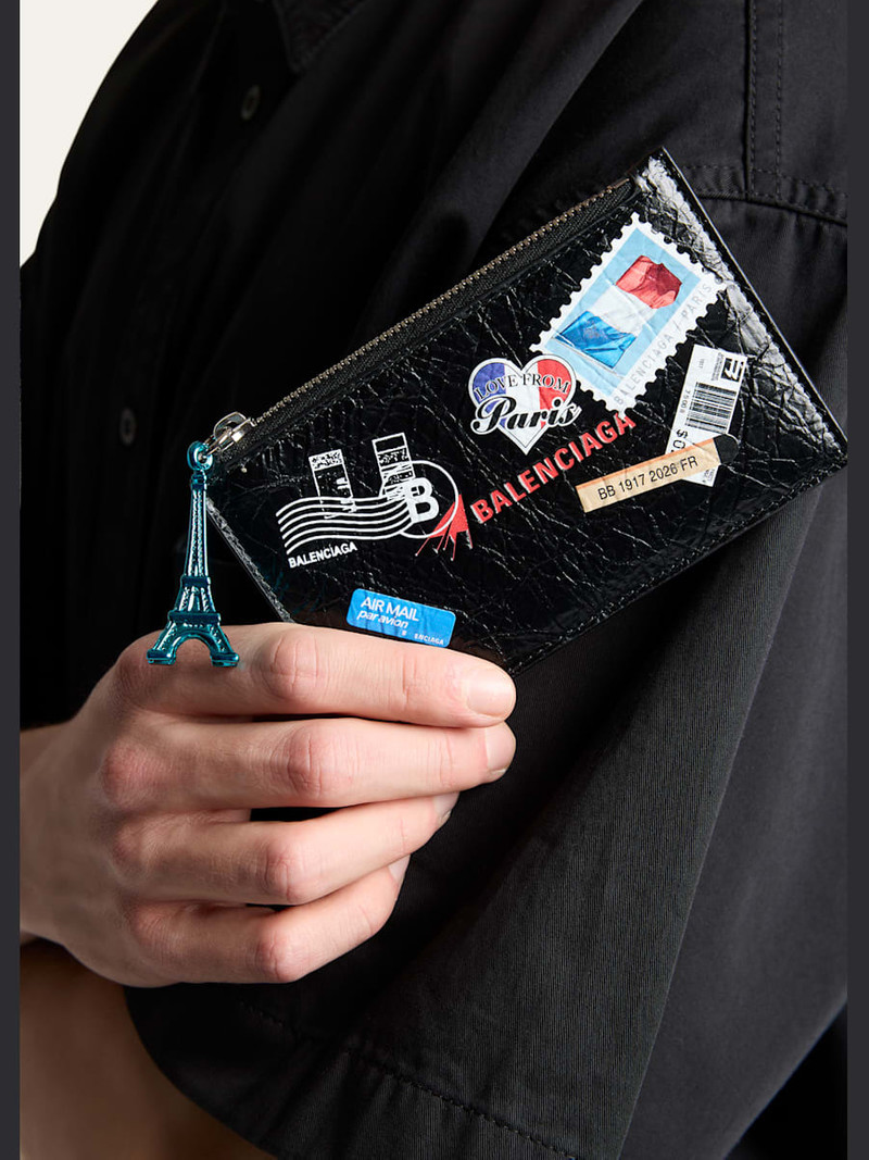 BALENCIAGA Men's Mail Artwork Cash Long Coin Card Holder outlook
