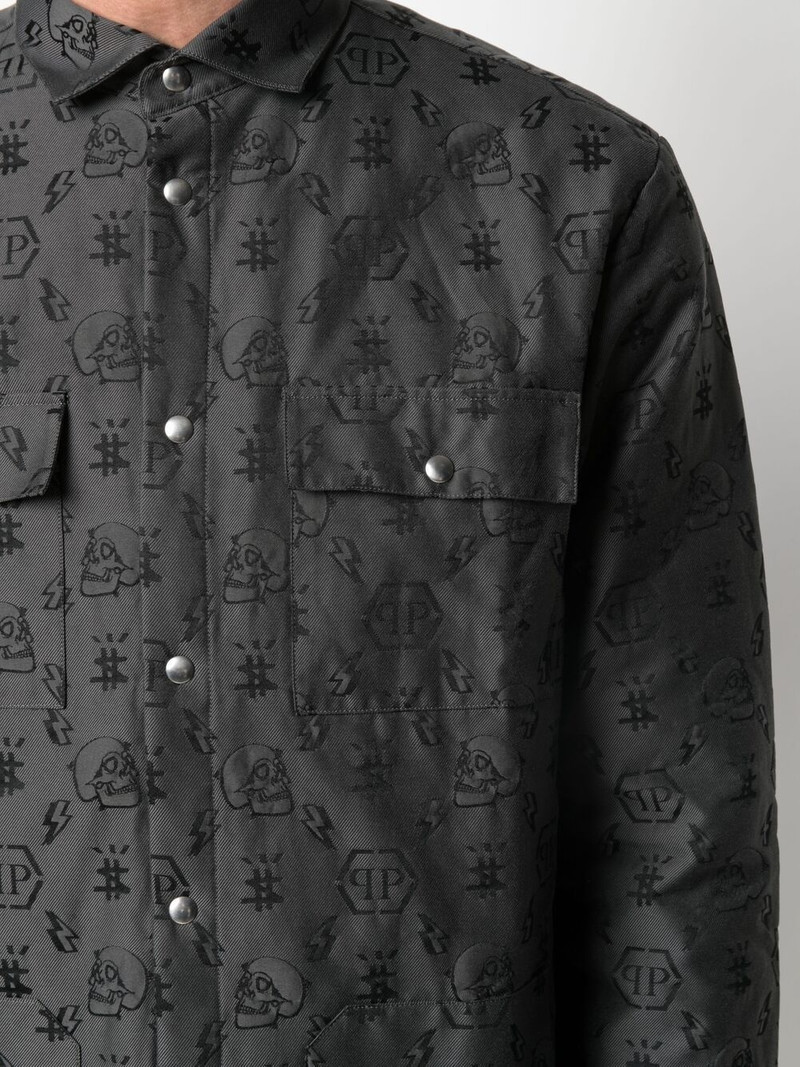 monogram embroidery long-sleeved shirt 5