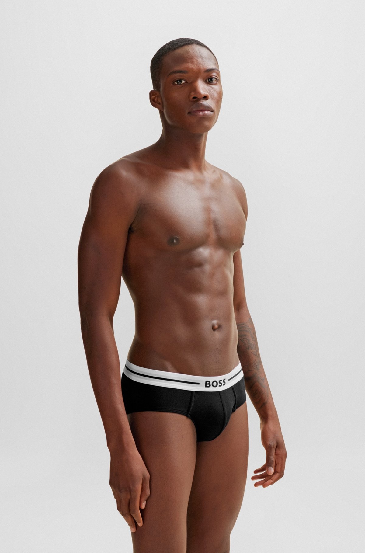 THREE-PACK OF STRETCH-COTTON TRUNKS WITH LOGO WAISTBANDS - 6