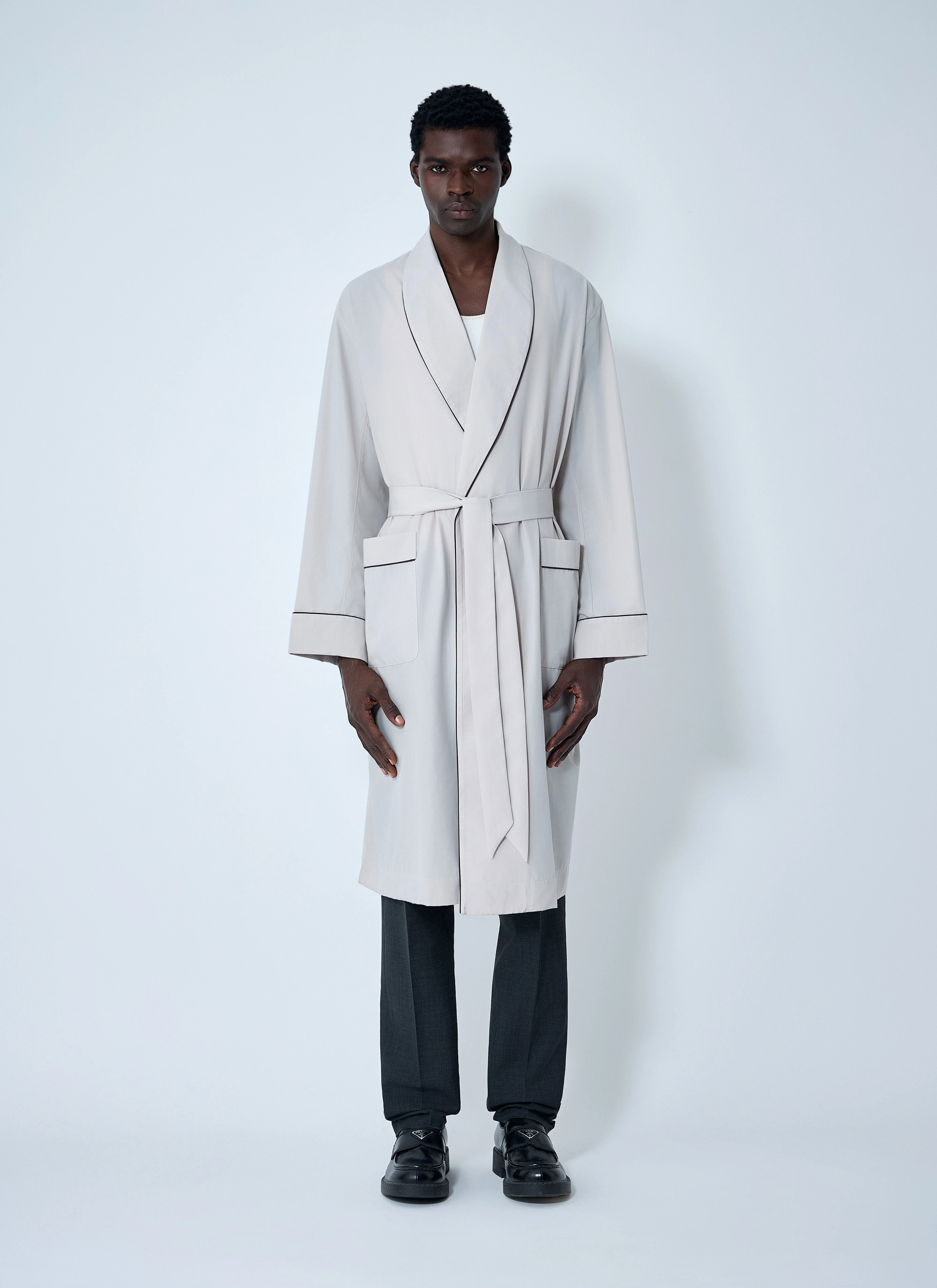 Prada Men Limestone Robe Coat - 1