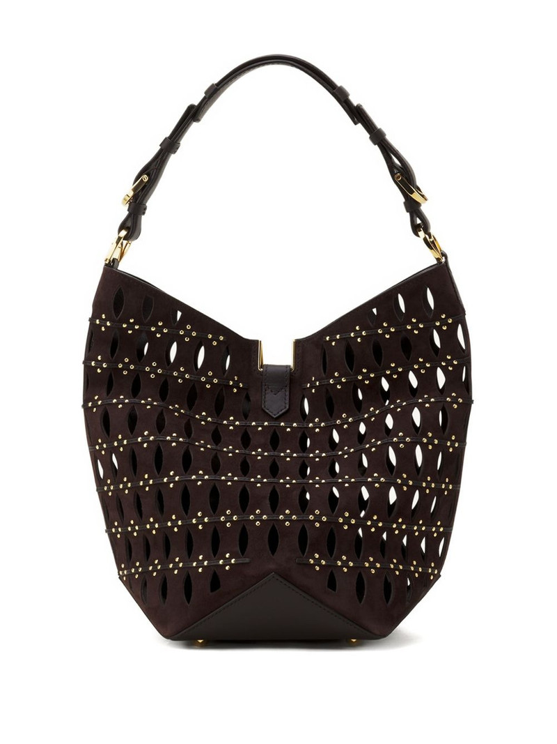 Lanvin cutout studded bucket bag outlook