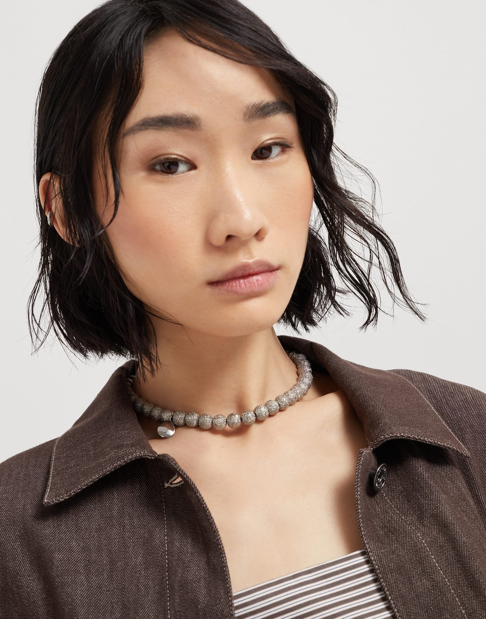 アクセサリーその他 BRUNELLO CUCINELLI 'Shimmer Bead' necklace Silver Brunello Cucinelli Shimmer bead necklace in Sterling Silver