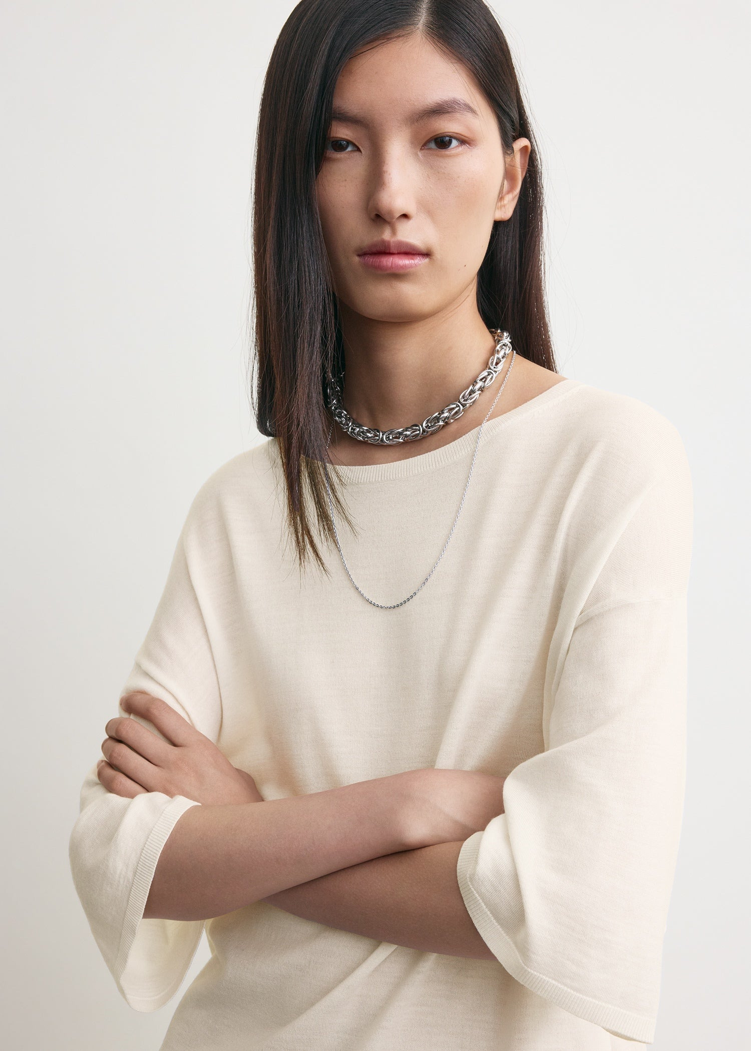 Longline tee knit white - 5