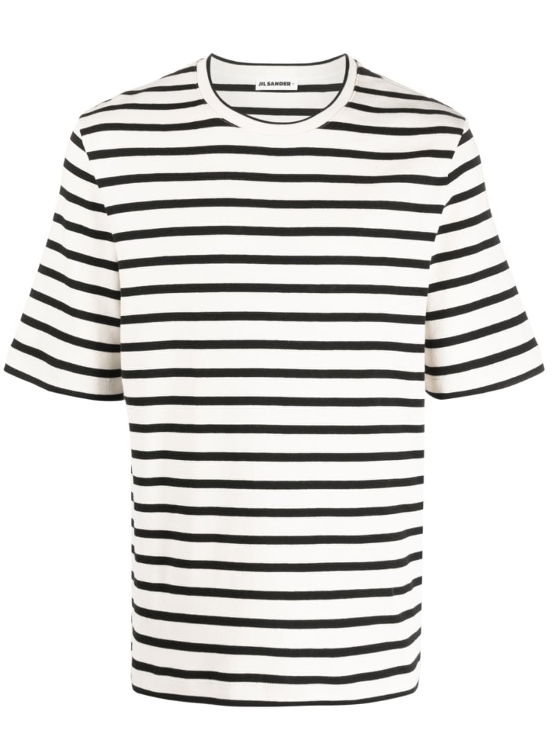 stripe-print short-sleeved T-shirt - 1