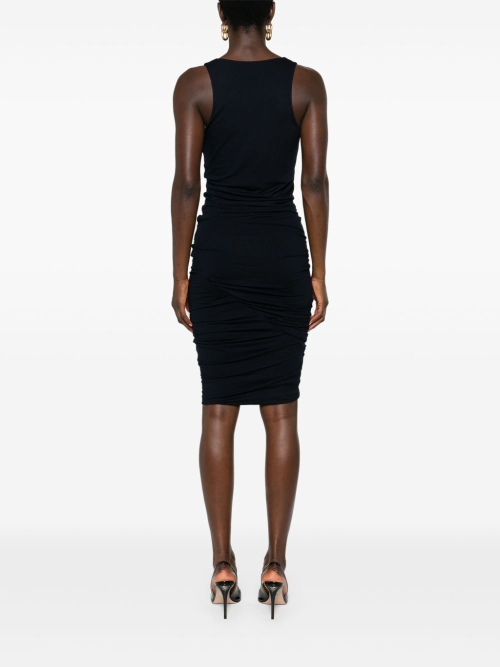 ruched V-neck mini dress - 4
