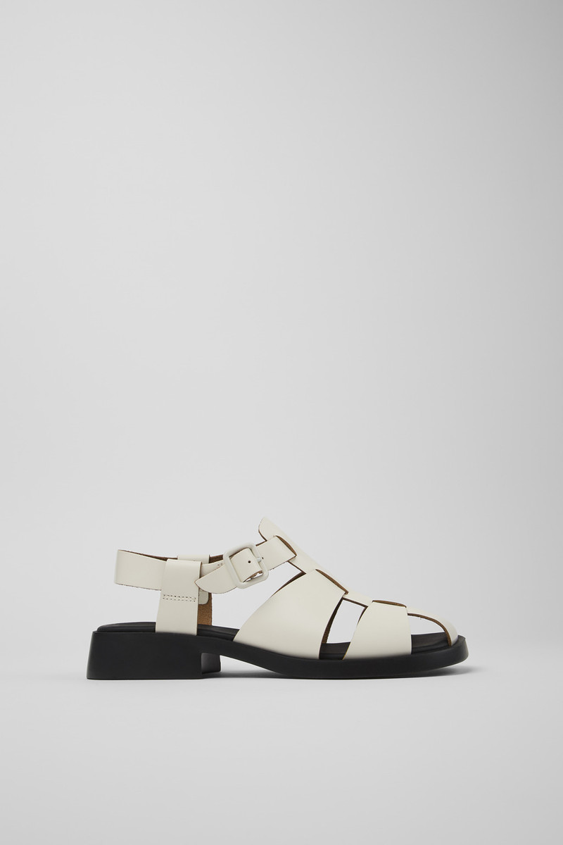 White Leather Sandal for Women 1