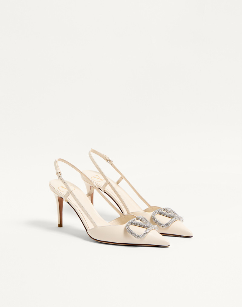 VLOGO SIGNATURE SLINGBACK PUMP IN CALFSKIN LEATHER 80MM 3