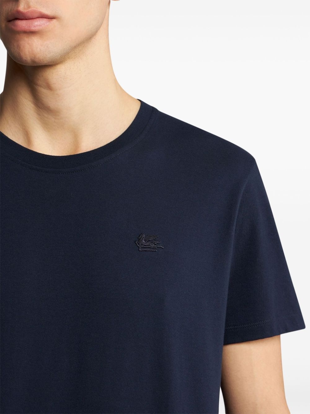 logo-embroidered cotton T-shirt - 4