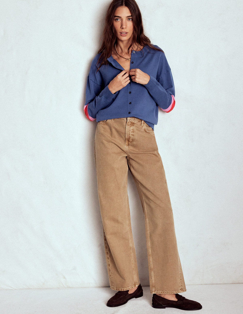 Lara Relaxed Cotton Cardigan-Denim Blue 5