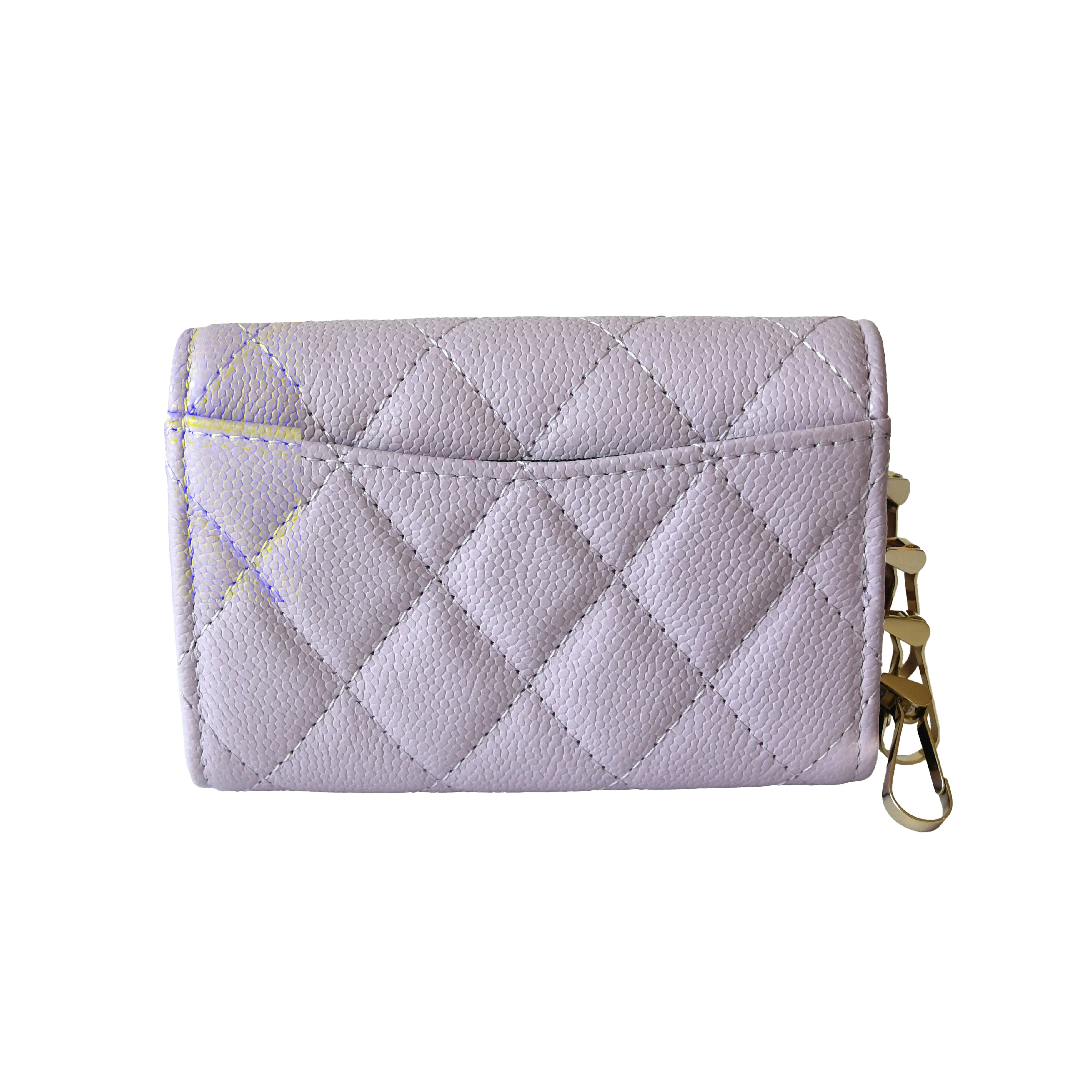 Chanel CC Caviar Quilted Classic 4 Key Holder Wallet Light Purple - 2