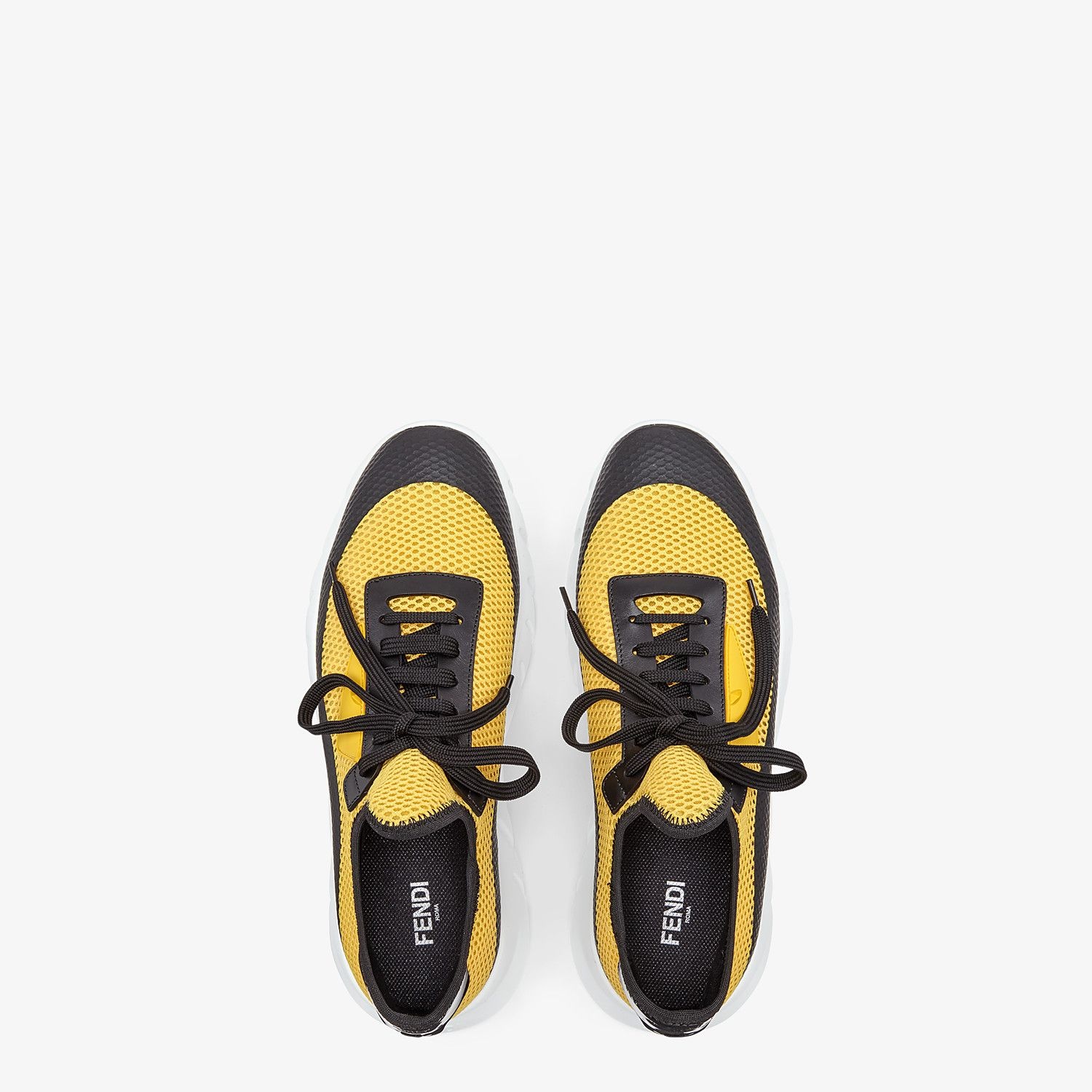 Yellow tech mesh running shoes - 4