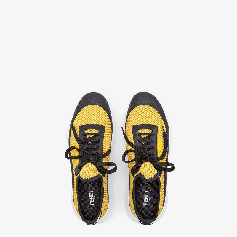 Yellow tech mesh running shoes 4