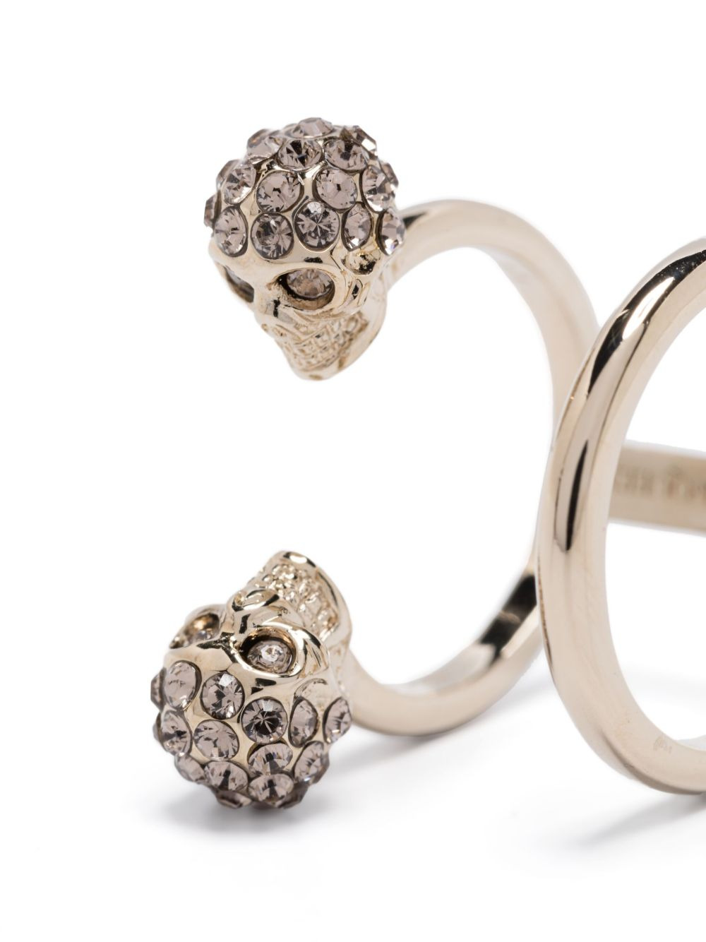 rhinestone-embellished skull ring - 3