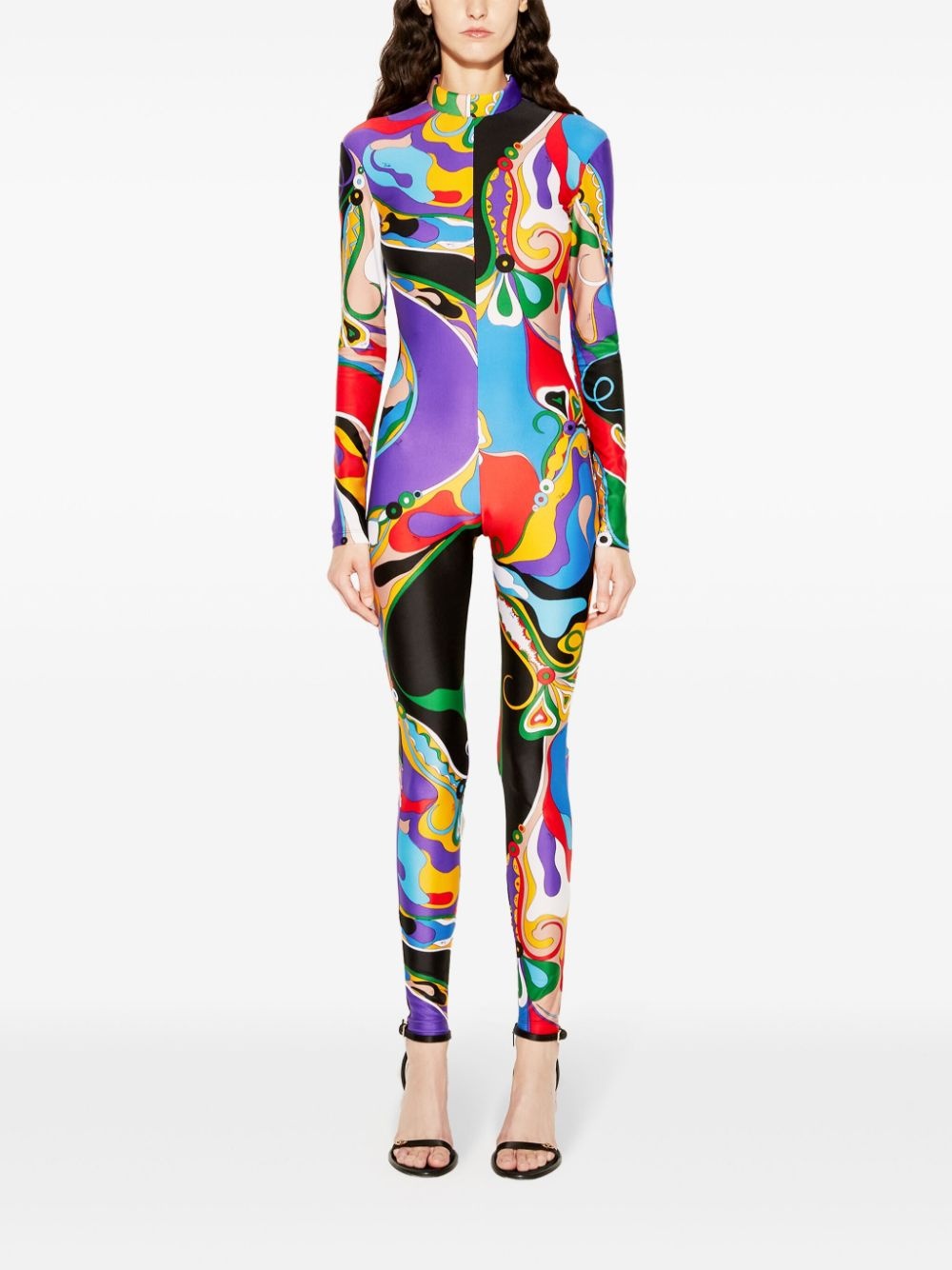 padded mock neck jumpsuit - 2