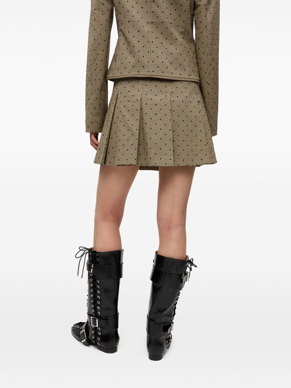 check-print mini skirt - 4