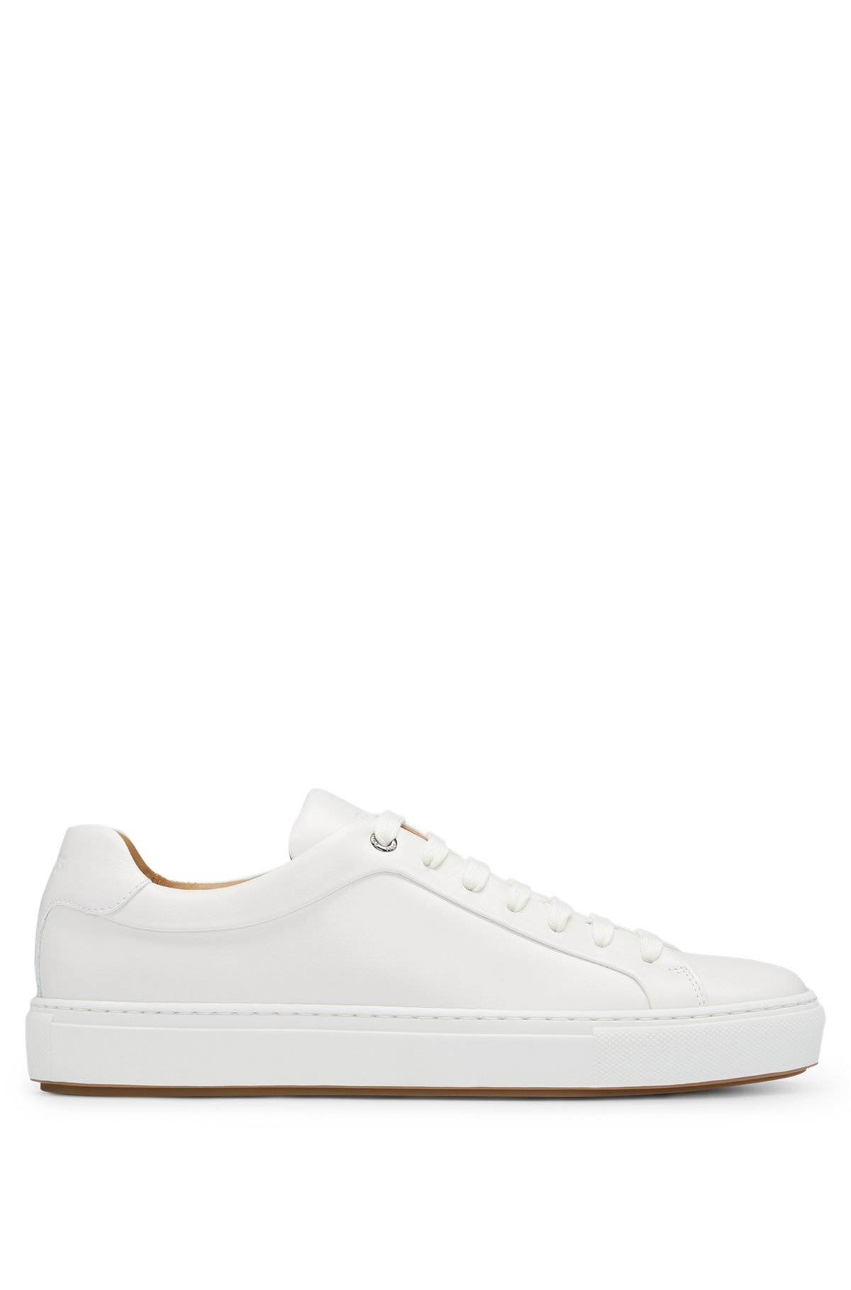 LEATHER CUPSOLE TRAINERS WITH LOGO DETAILS CRAFTED IN ITALY - 1