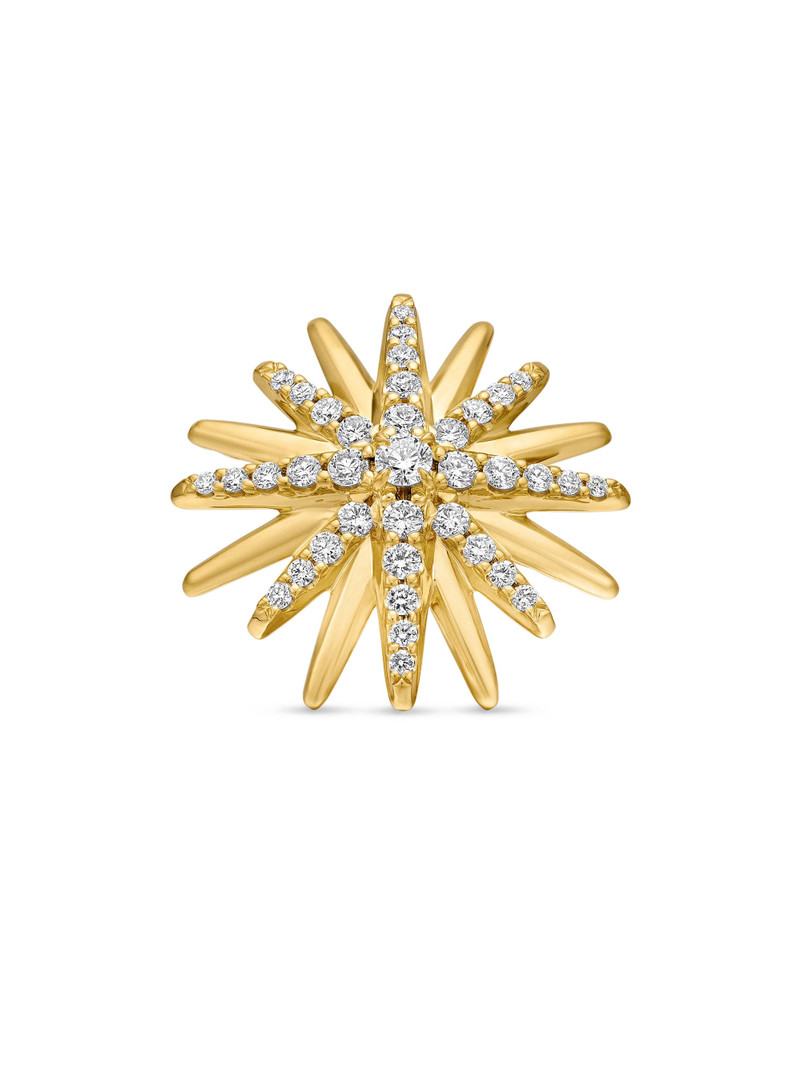 Women's Starburst Stud Earrings in 18K Yellow Gold with Diamonds, 19mm - Diamond 4