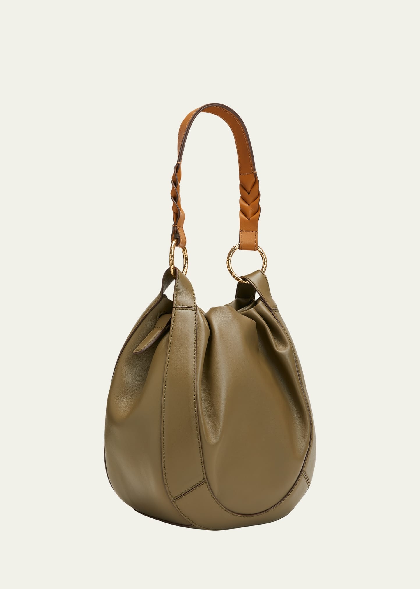 Hilma Drawstring Leather Bucket Bag - 3