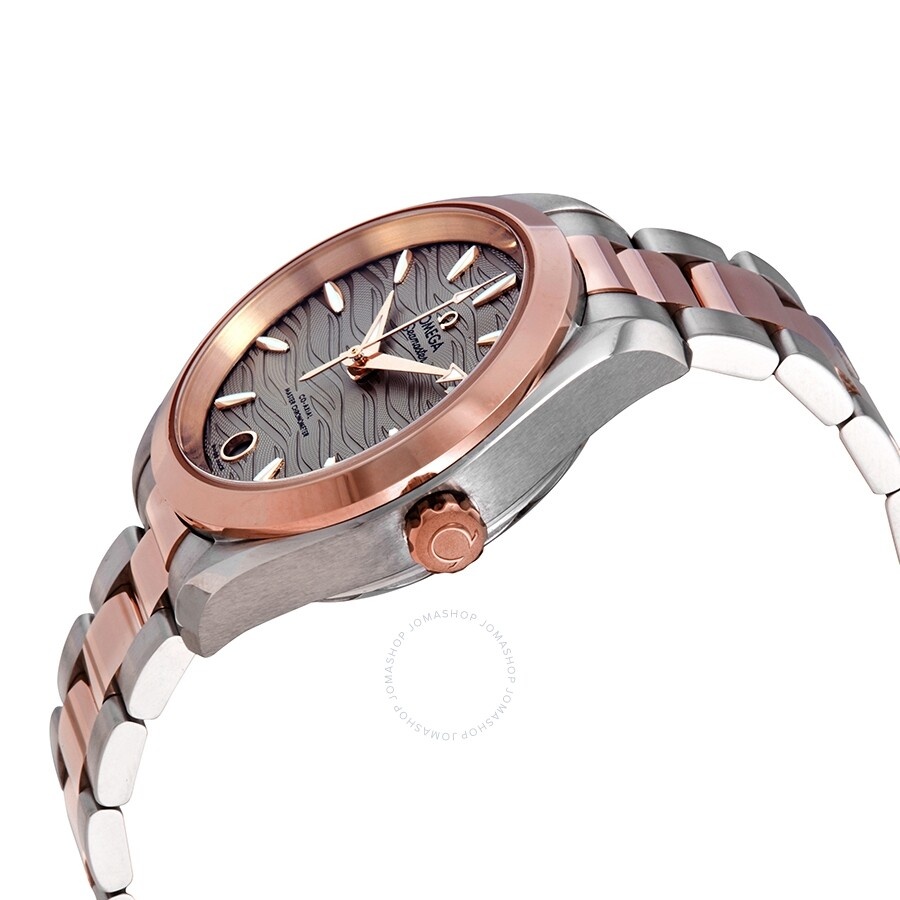 Omega Seamaster Automatic Waved Agate Grey Dial Ladies Watch 220.20.34.20.06.001 - 2