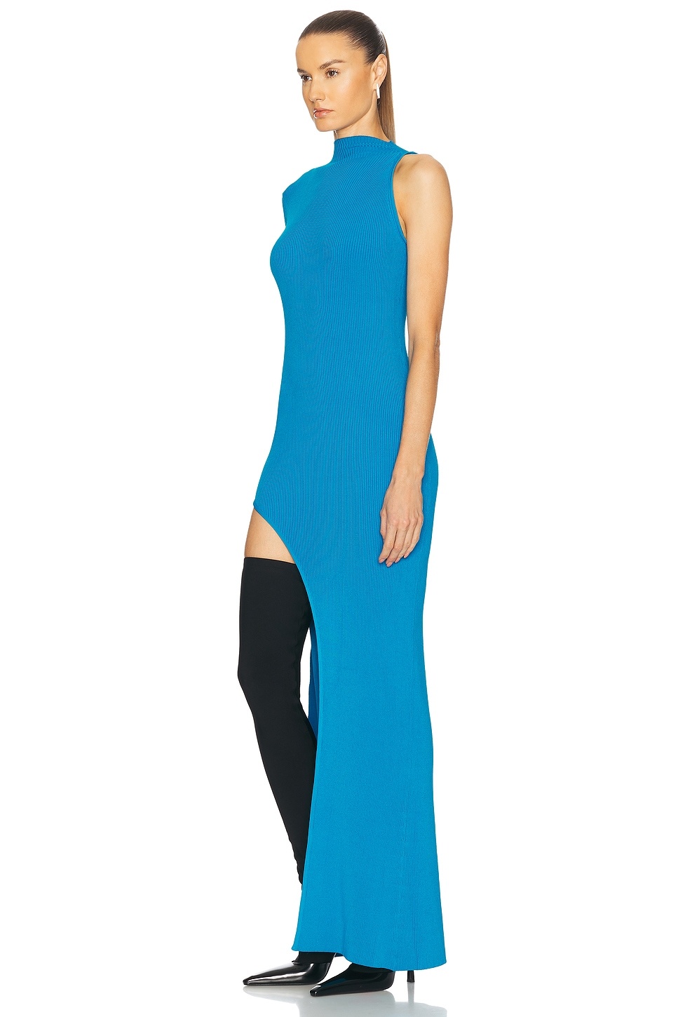 Asymmetric Cut One Sleeve Dress - 3