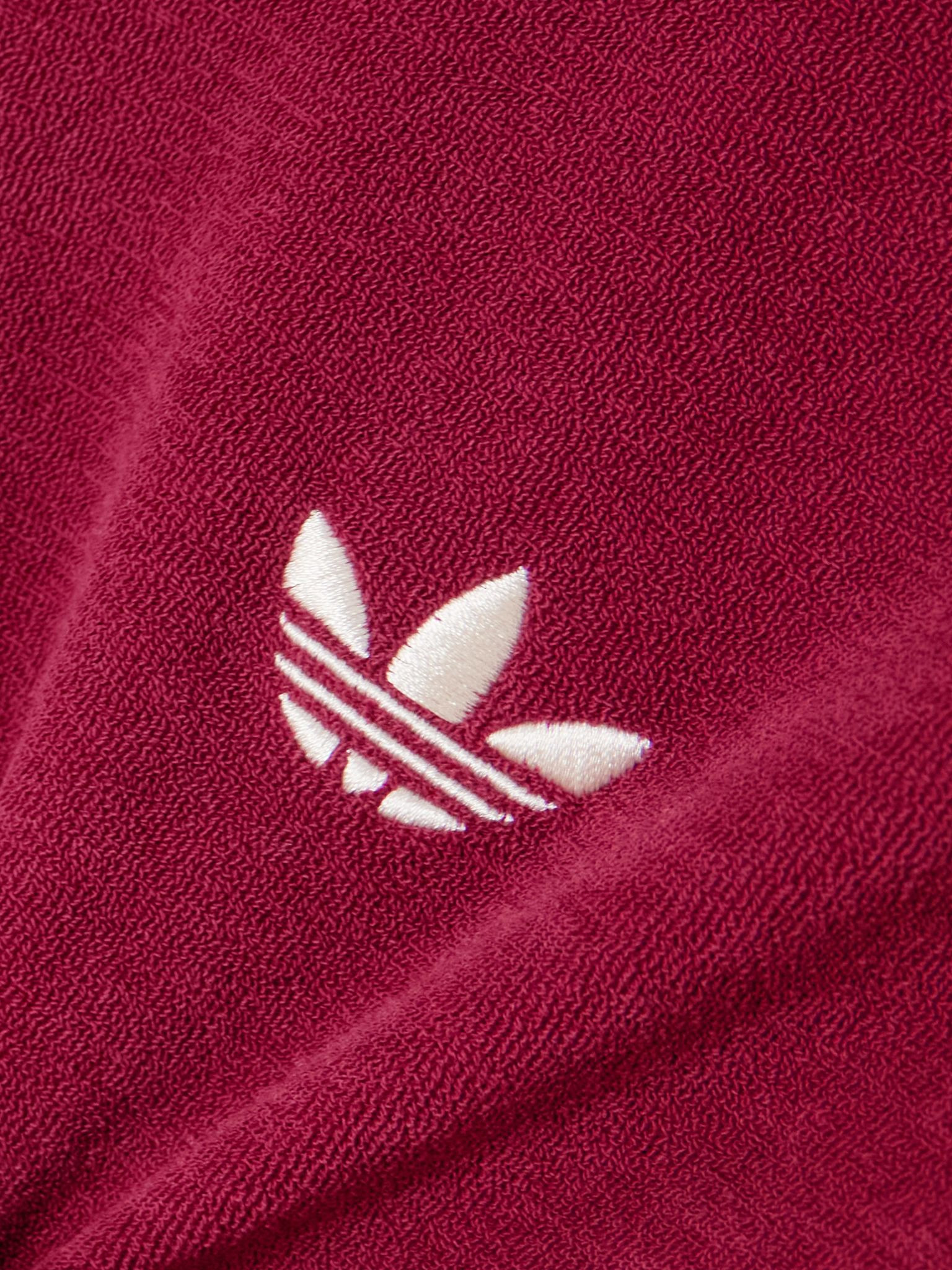 + Wales Bonner embroidered cotton-blend terry polo shirt Red - 4