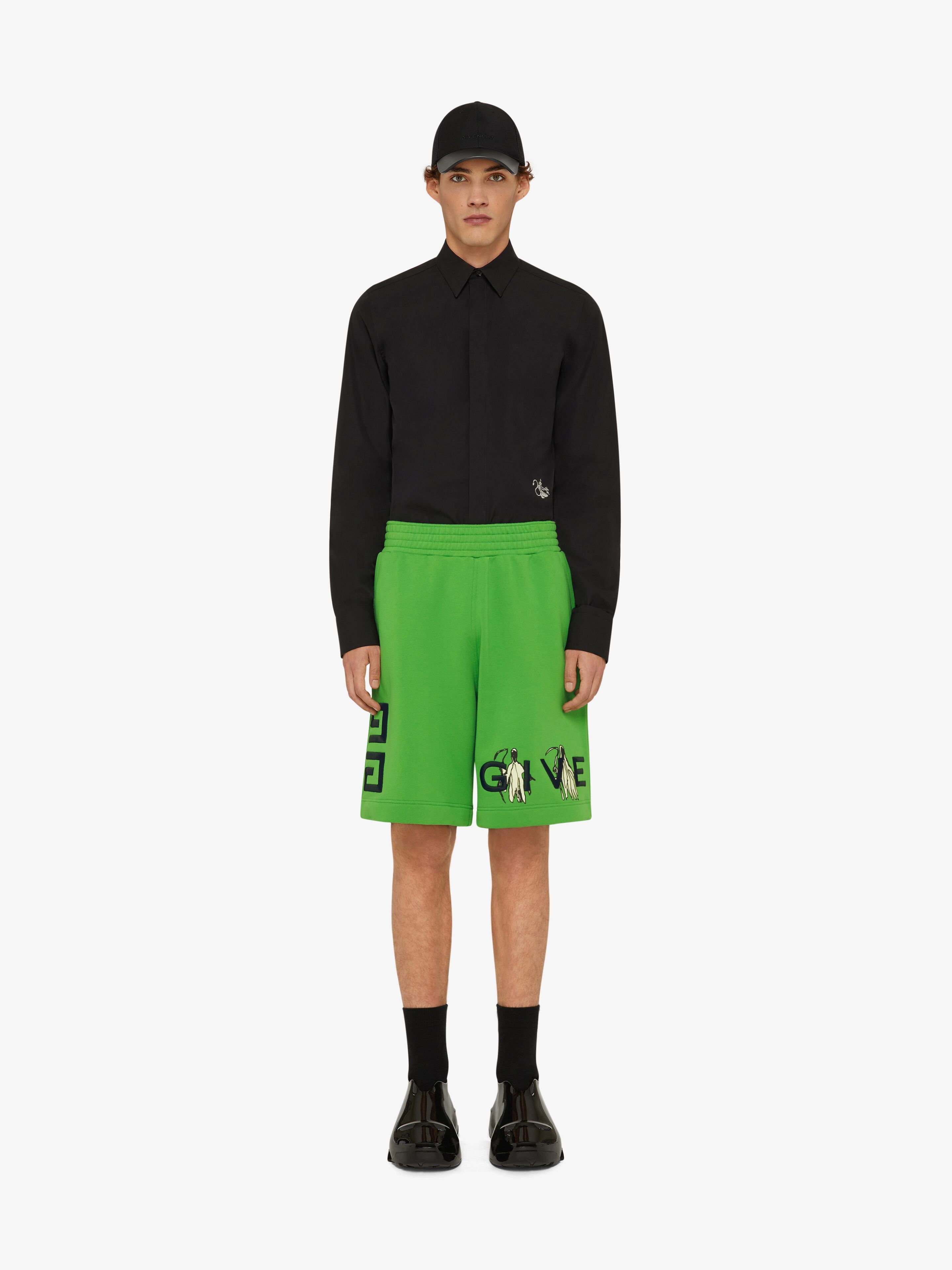 BERMUDA IN GIVENCHY 4G EMBROIDERED FELPA WITH REAPER PRINT - 2