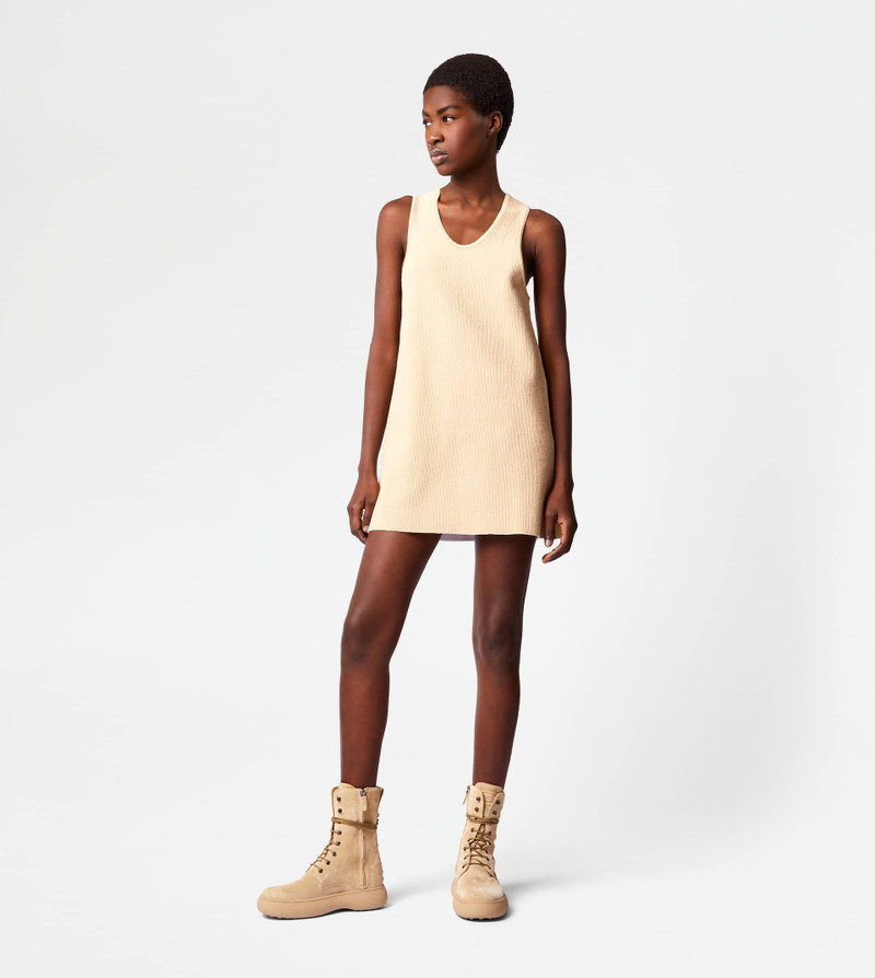 Tod's SHEATH DRESS IN COTTON - BROWN outlook